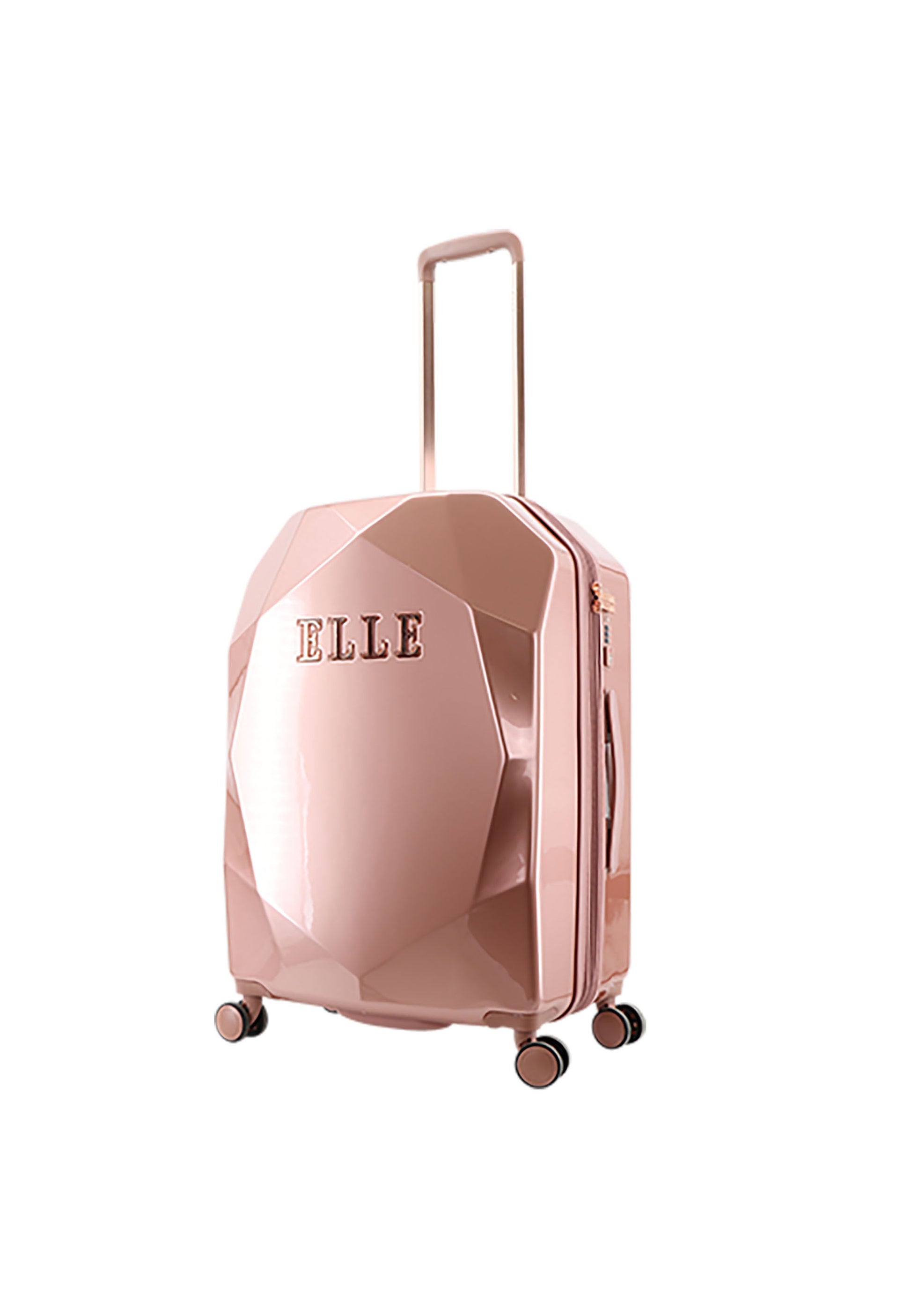 ELLE - Diamond Hartschalenkoffer / Trolley / Reisekoffer - 67 cm - (Medium) - Roségold