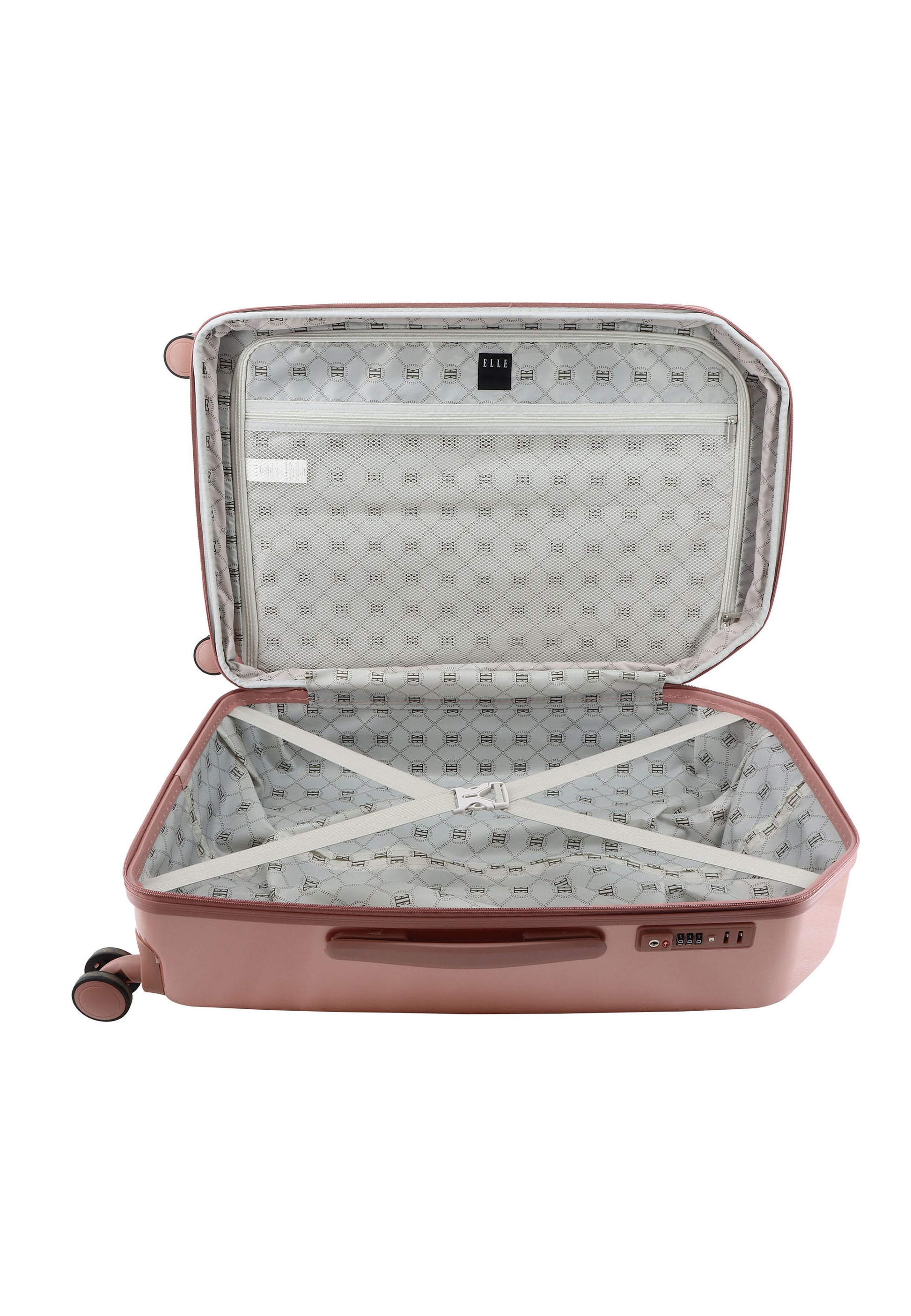 ELLE - Diamond Hartschalenkoffer / Trolley / Reisekoffer - 67 cm - (Medium) - Roségold