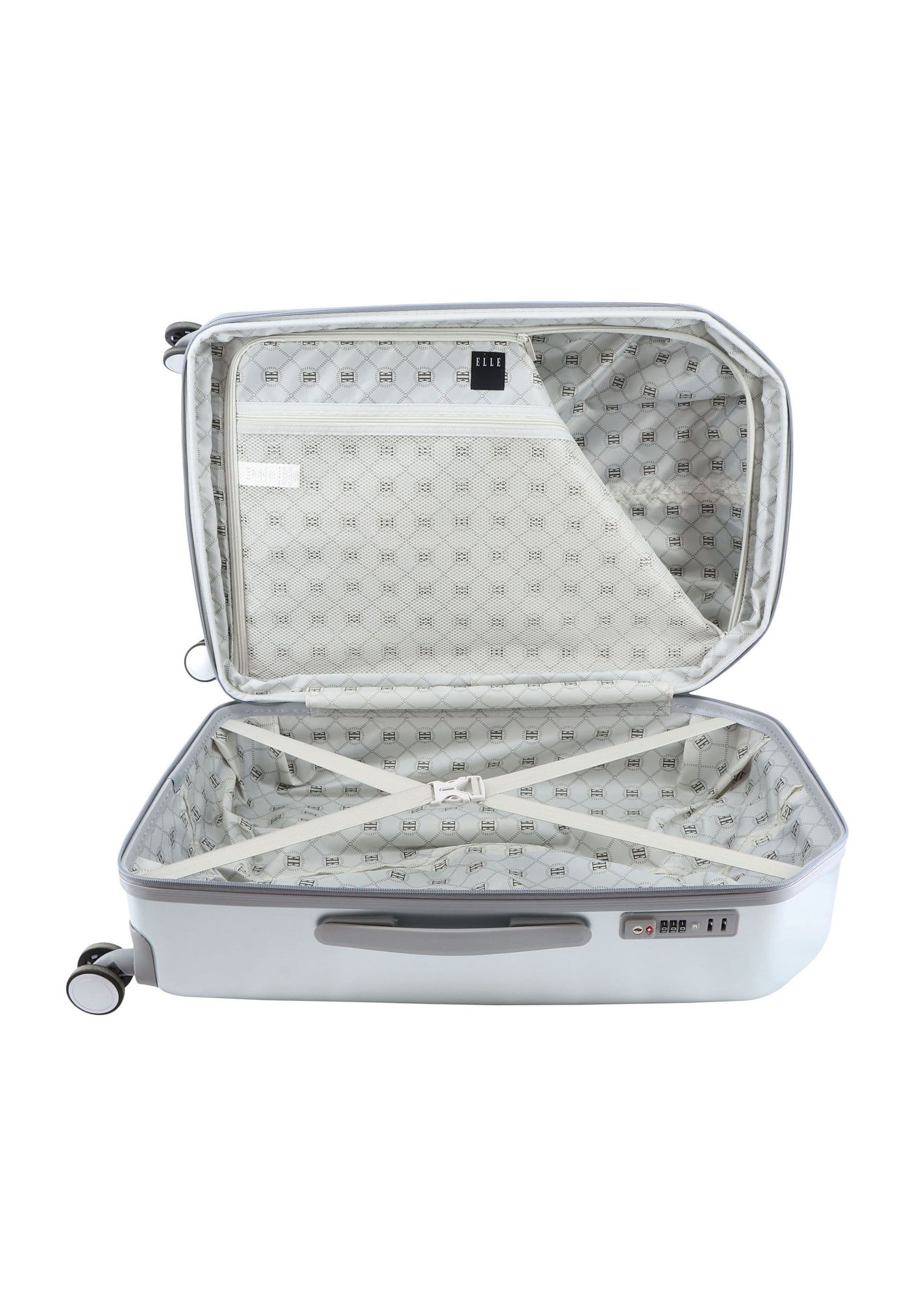 ELLE - Diamond Hartschalenkoffer / Trolley / Reisekoffer - 67 cm - (Medium) - Silber