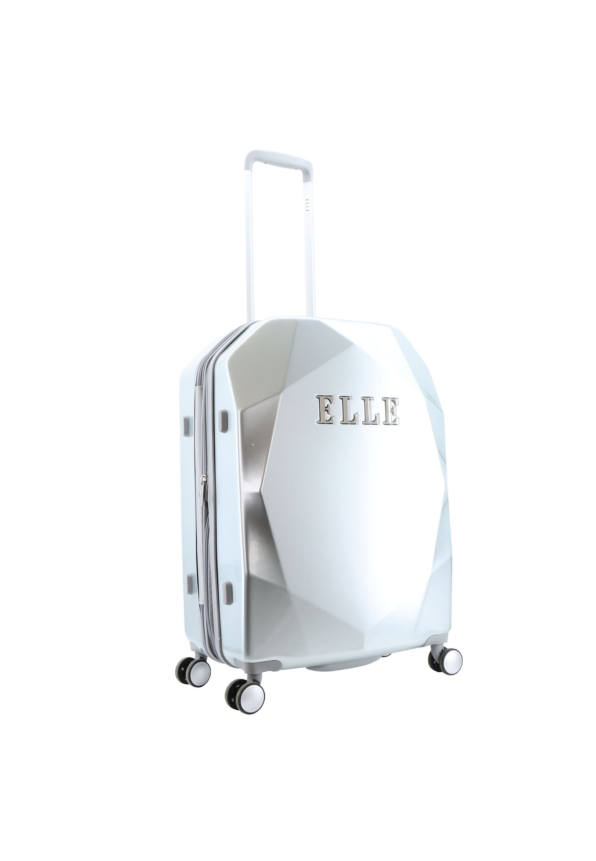 ELLE - Diamond Hartschalenkoffer / Trolley / Reisekoffer - 67 cm - (Medium) - Silber