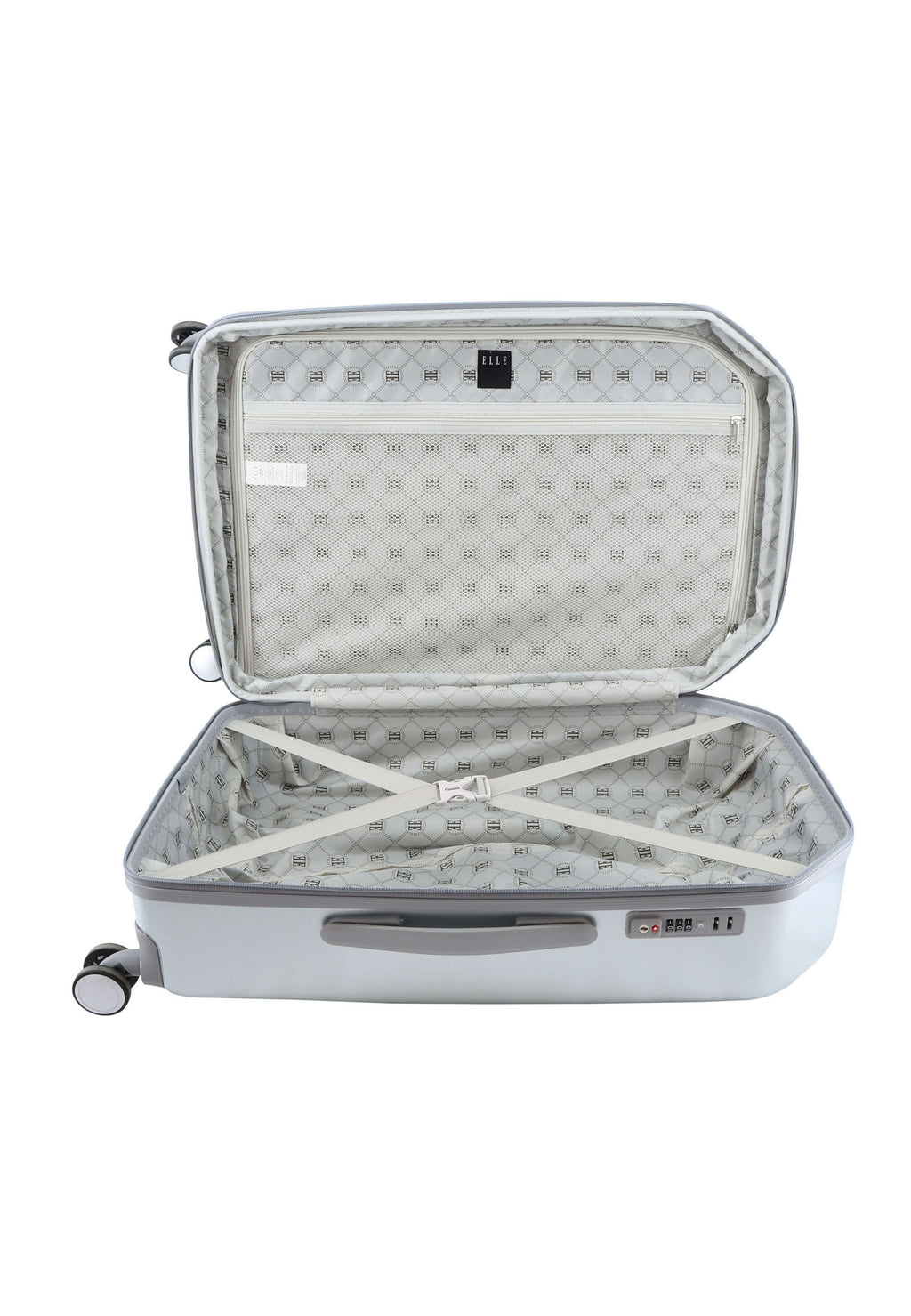 ELLE - Diamond Hartschalenkoffer / Trolley / Reisekoffer - 67 cm - (Medium) - Silber