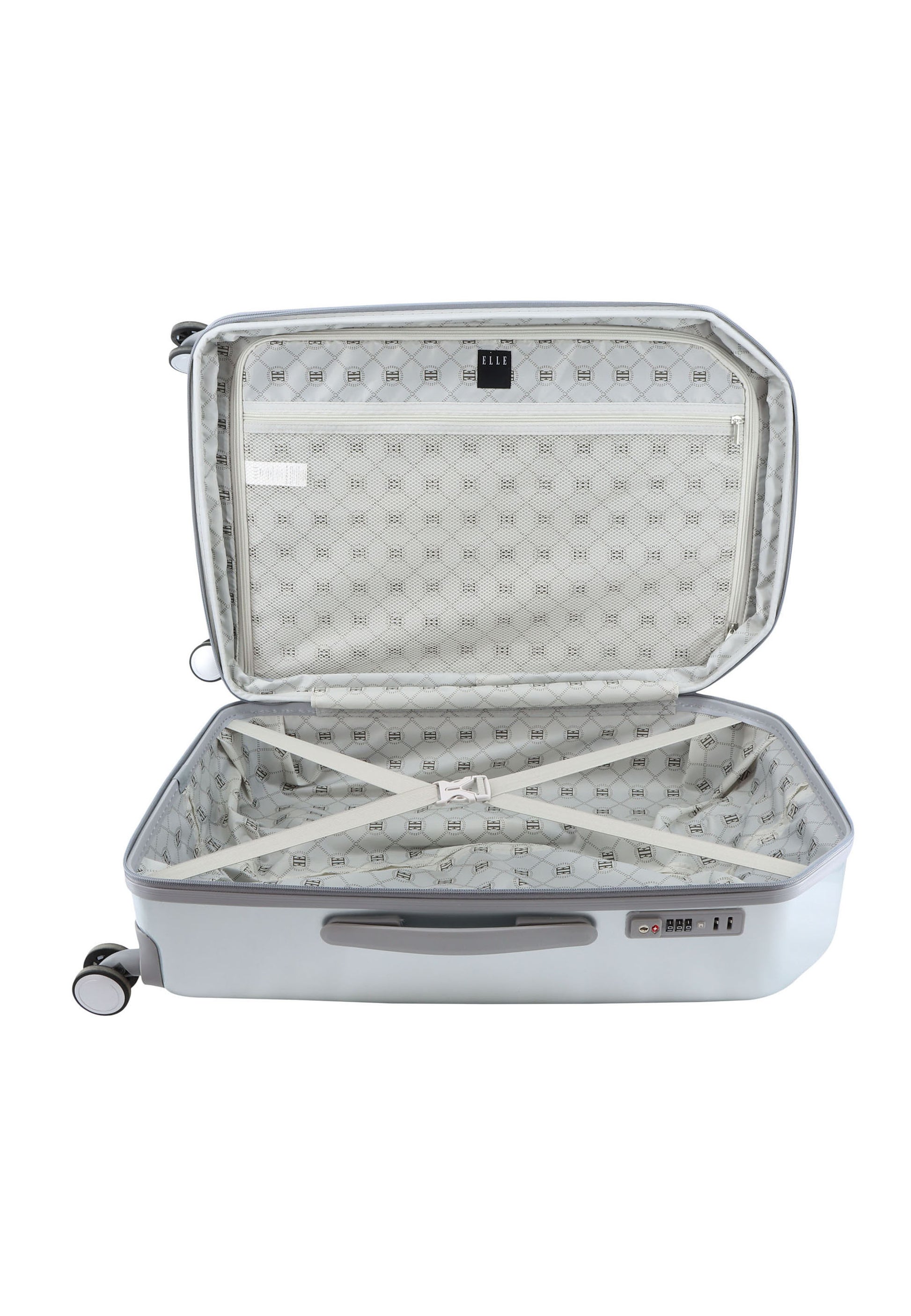 ELLE - Diamond Hartschalenkoffer / Trolley / Reisekoffer - 67 cm - (Medium) - Silber