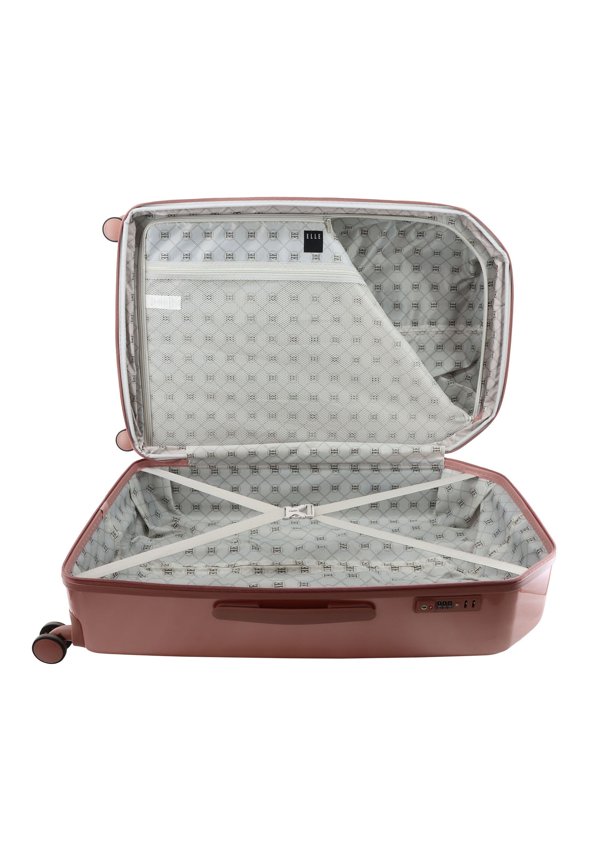 ELLE - Diamond Hartschalen-Kofferset / Trolley-Set / Reisekofferset - (S/M/L) - Roségold