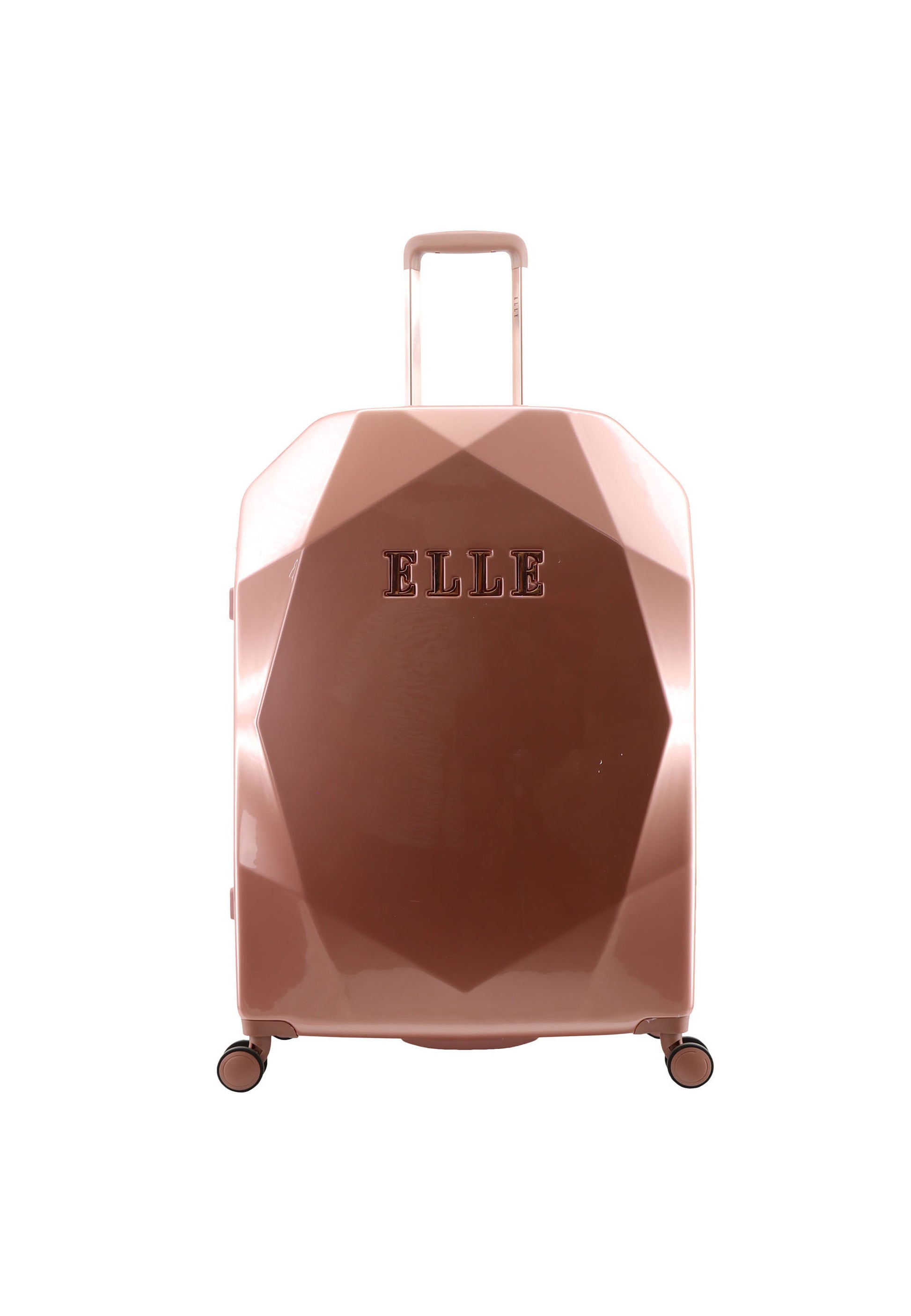 ELLE - Diamond Hartschalen-Kofferset / Trolley-Set / Reisekofferset - (S/M/L) - Roségold