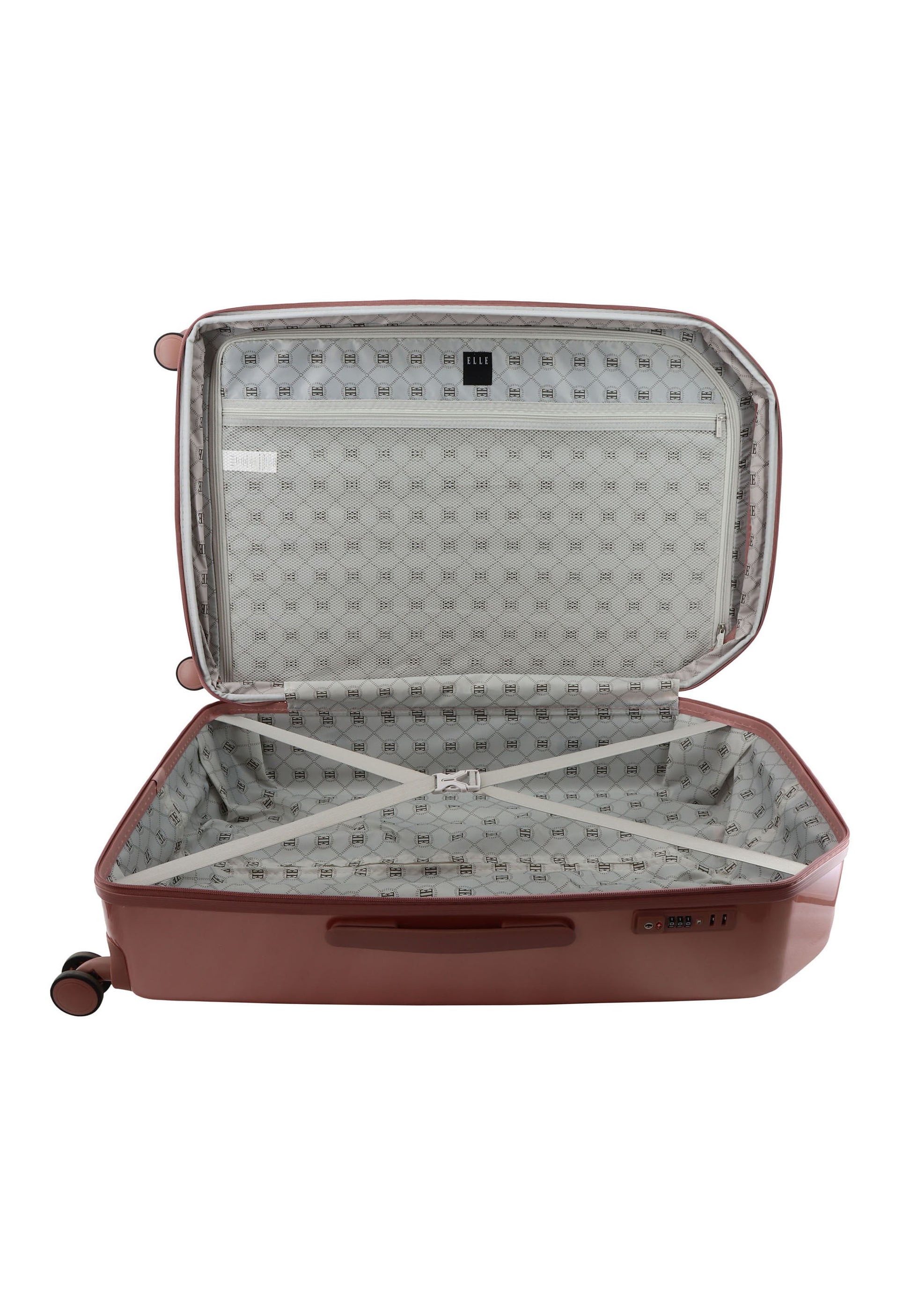 ELLE - Diamond Hartschalen-Kofferset / Trolley-Set / Reisekofferset - (S/M/L) - Roségold