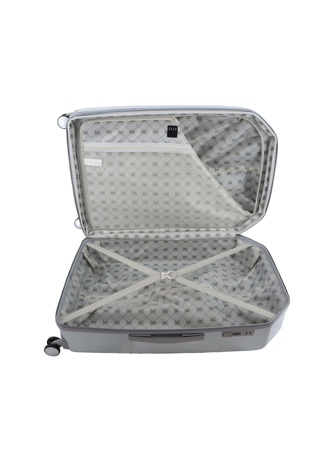 ELLE - Diamond Hartschalen-Kofferset / Trolley-Set / Reisekofferset - (S/M/L) - Silber