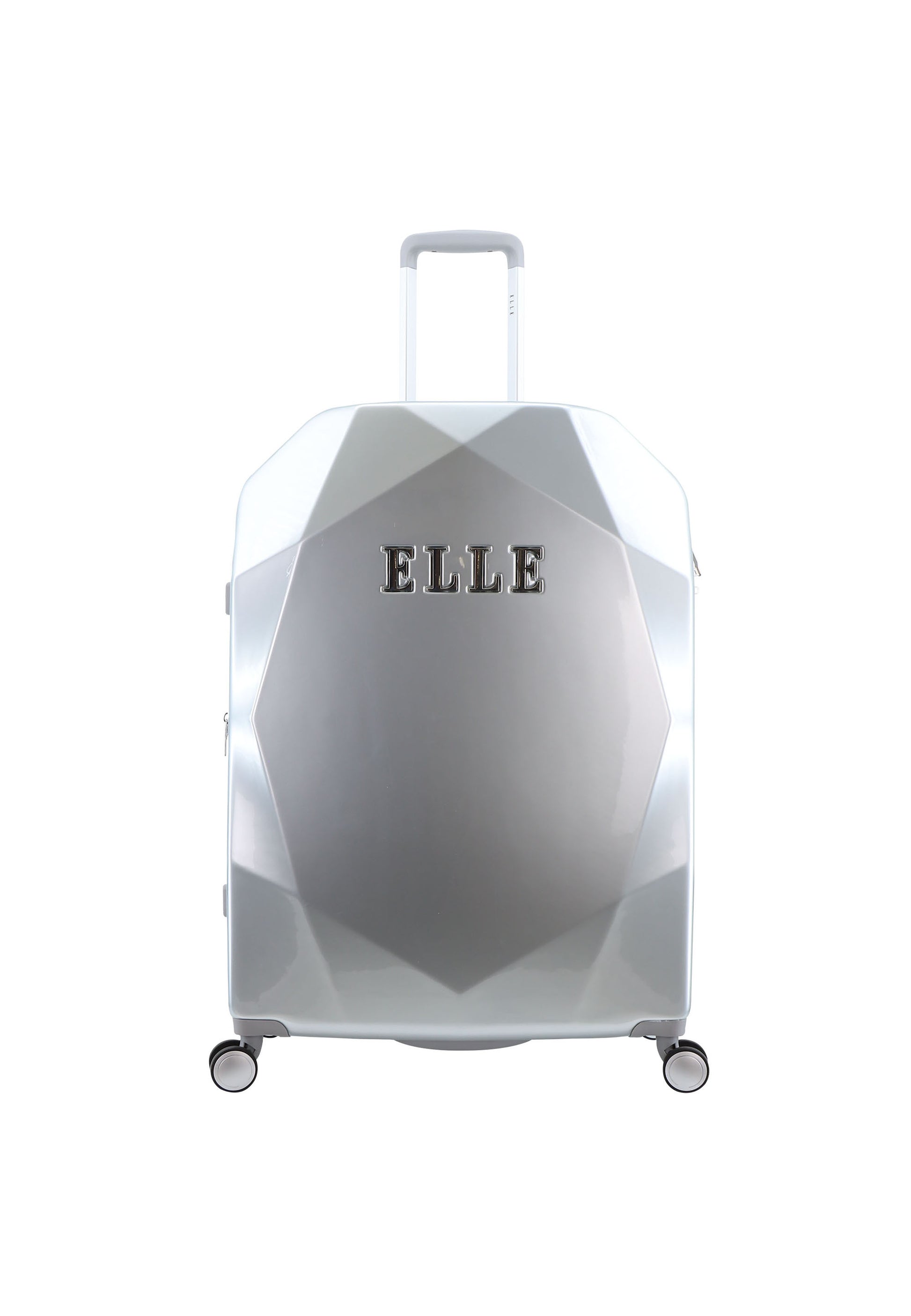 ELLE - Diamond Hartschalen-Kofferset / Trolley-Set / Reisekofferset - (S/M/L) - Silber