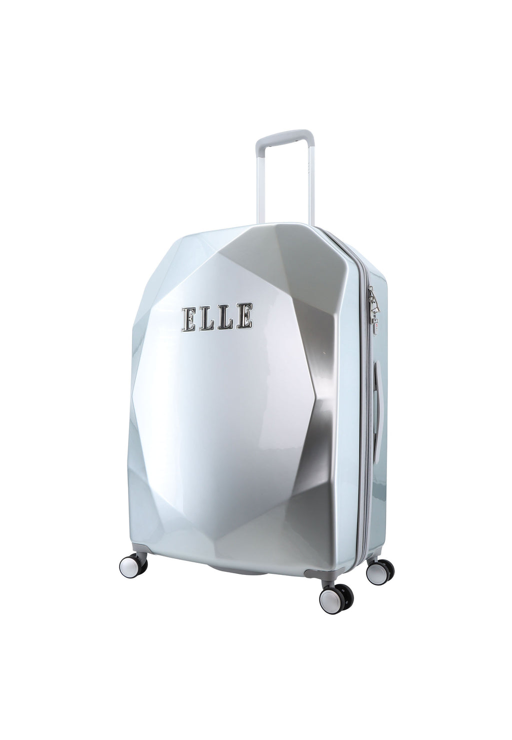 ELLE - Diamond Hartschalen-Kofferset / Trolley-Set / Reisekofferset - (S/M/L) - Silber