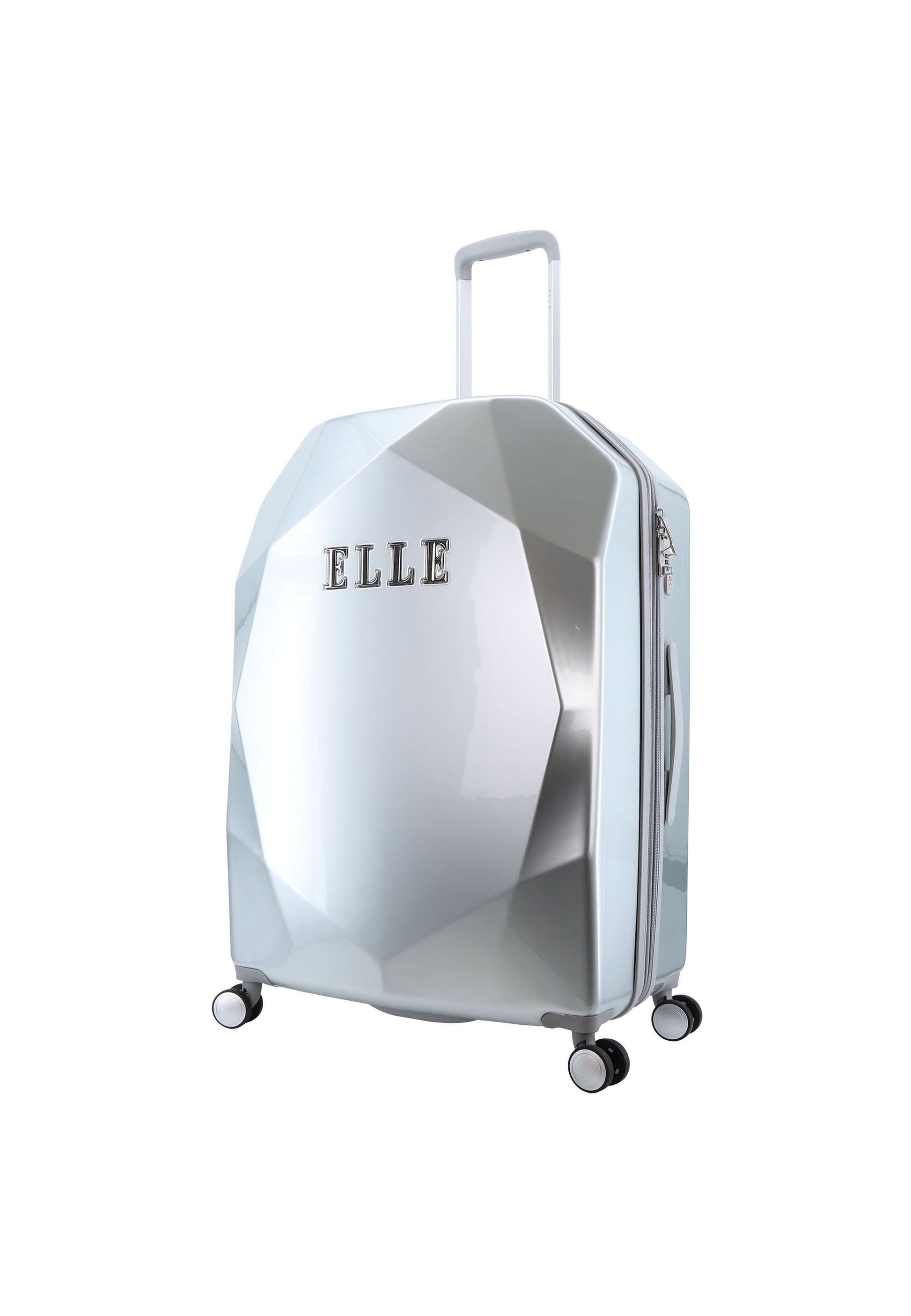 ELLE - Diamond Hartschalen-Kofferset / Trolley-Set / Reisekofferset - (S/M/L) - Silber