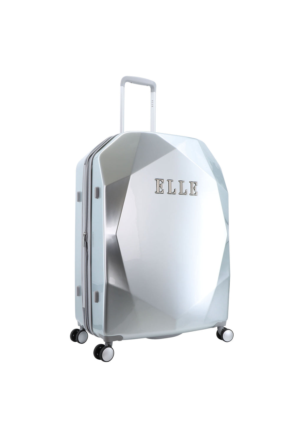 ELLE - Diamond Hartschalen-Kofferset / Trolley-Set / Reisekofferset - (S/M/L) - Silber