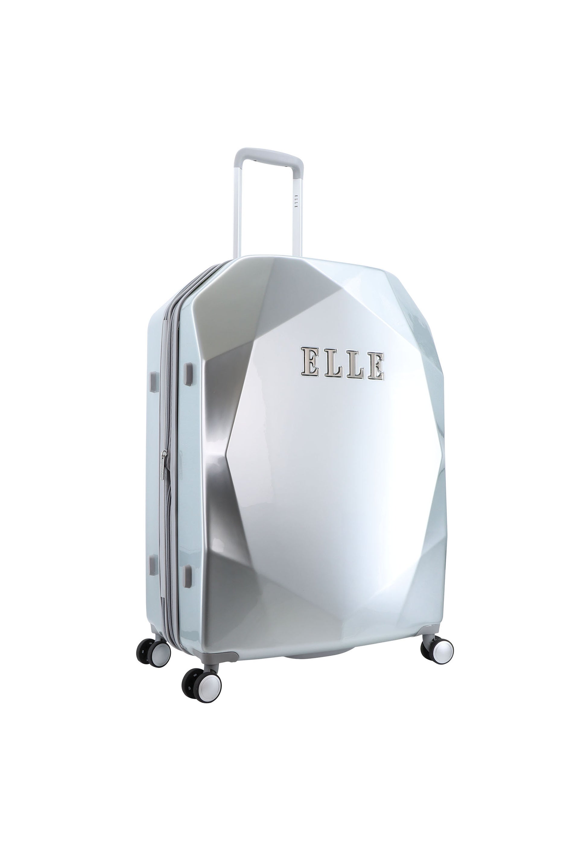 ELLE - Diamond Hartschalen-Kofferset / Trolley-Set / Reisekofferset - (S/M/L) - Silber