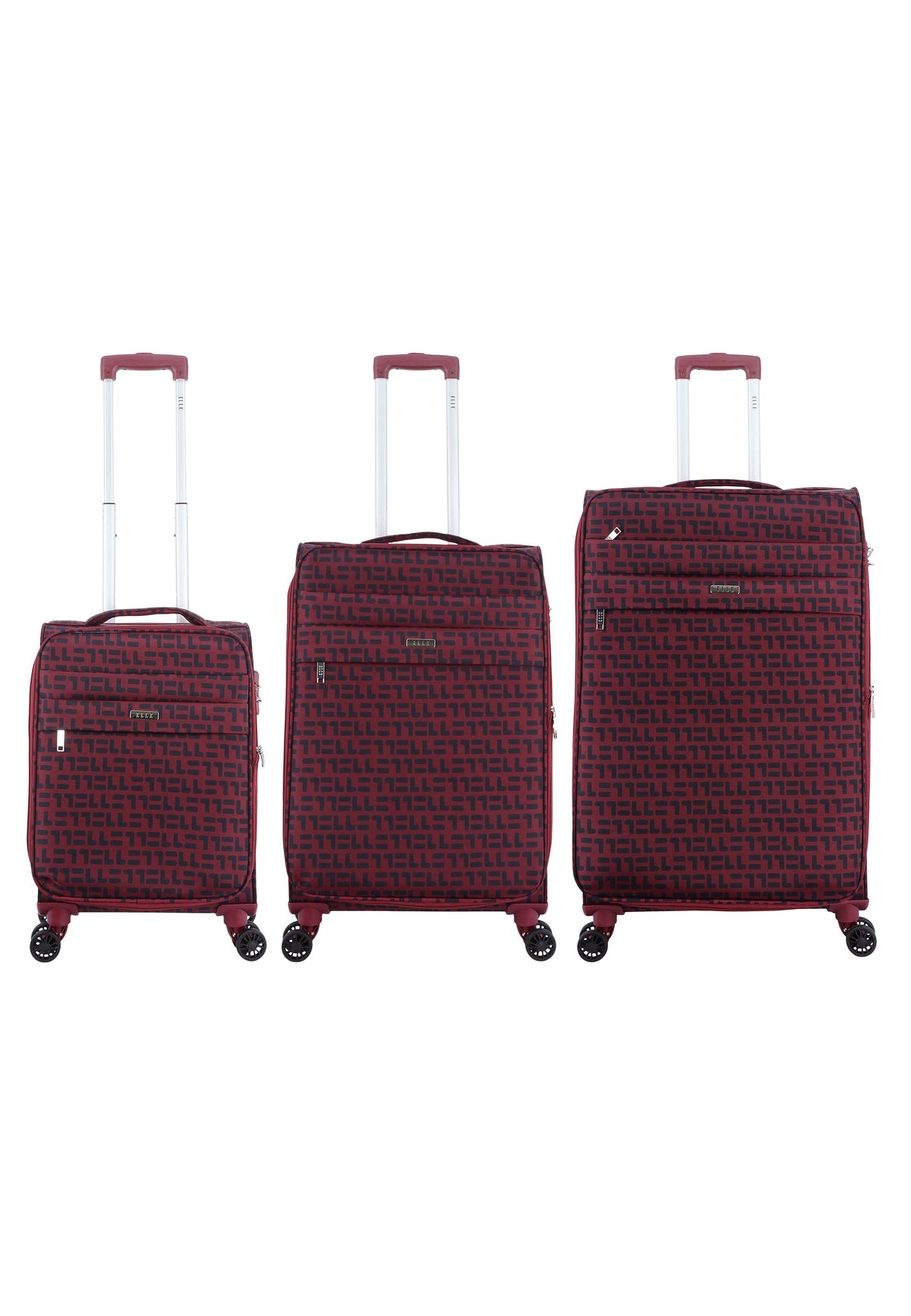 ELLE Couture Weichschalen-Kofferset 3-teilig S/M/L Rot – Produktansicht 1