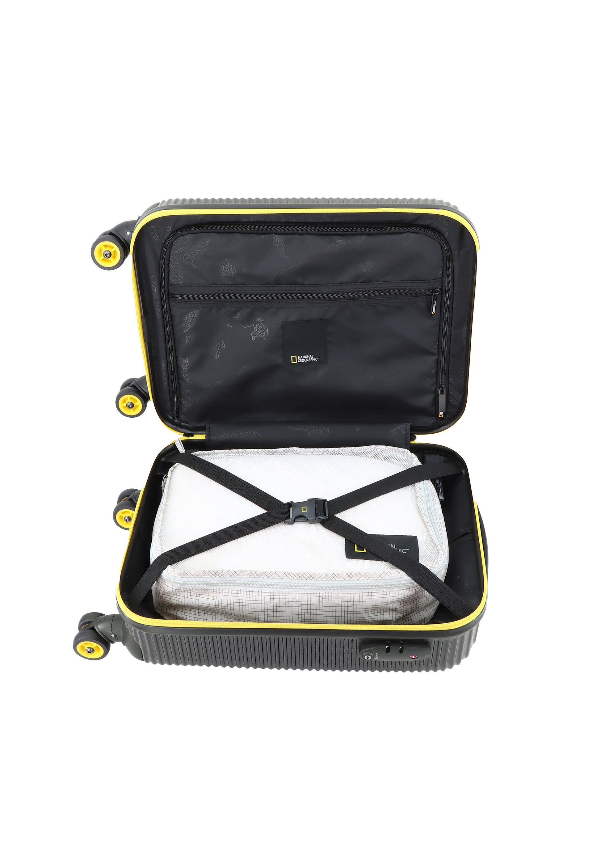 National Geographic - Abroad Handgepäck Hartschalenkoffer / Trolley / Reisekoffer - 54 cm - (Small) - Schwarz