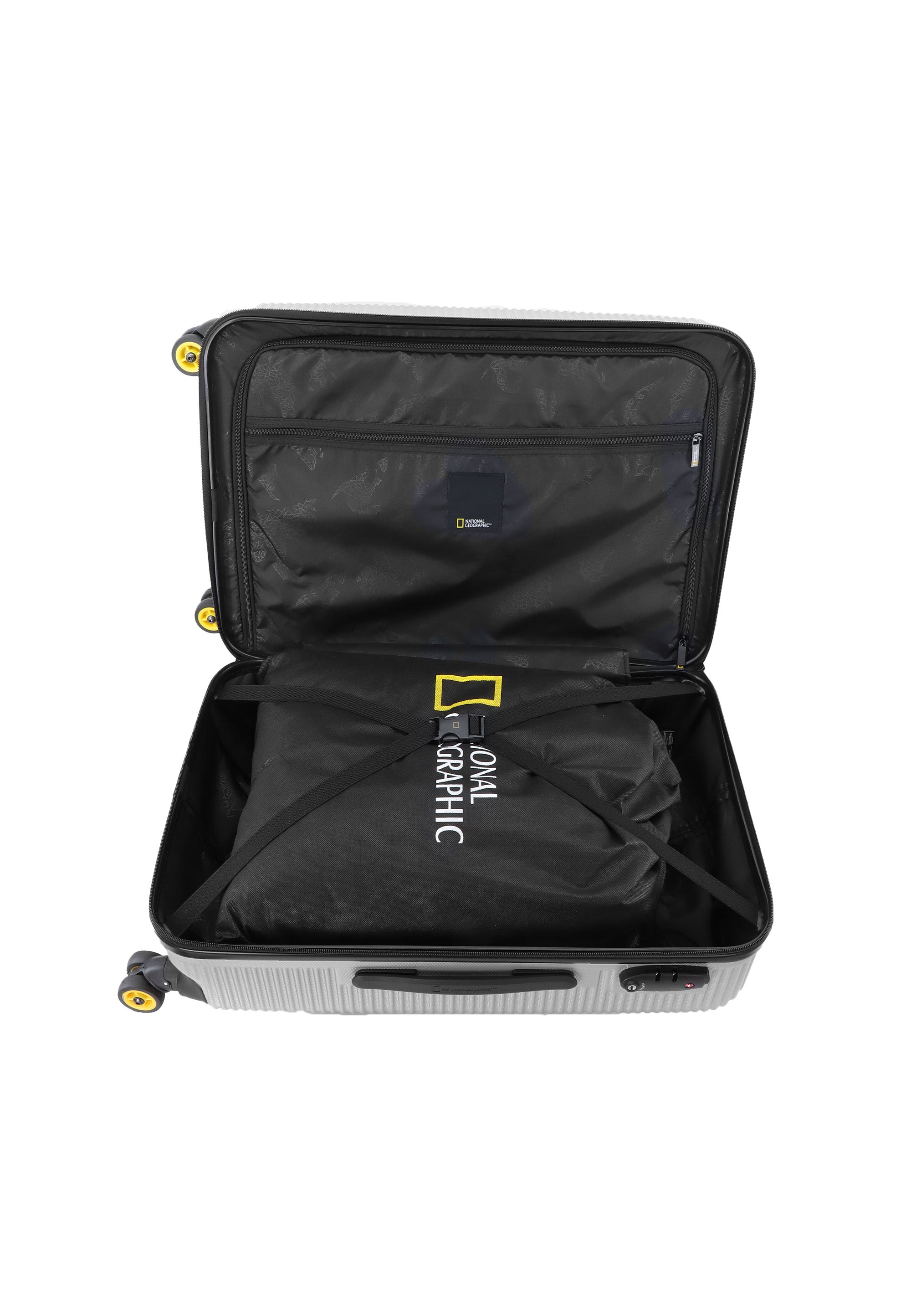 National Geographic - Abroad Hartschalenkoffer / Trolley / Reisekoffer - 67 cm - (Medium) - Silber