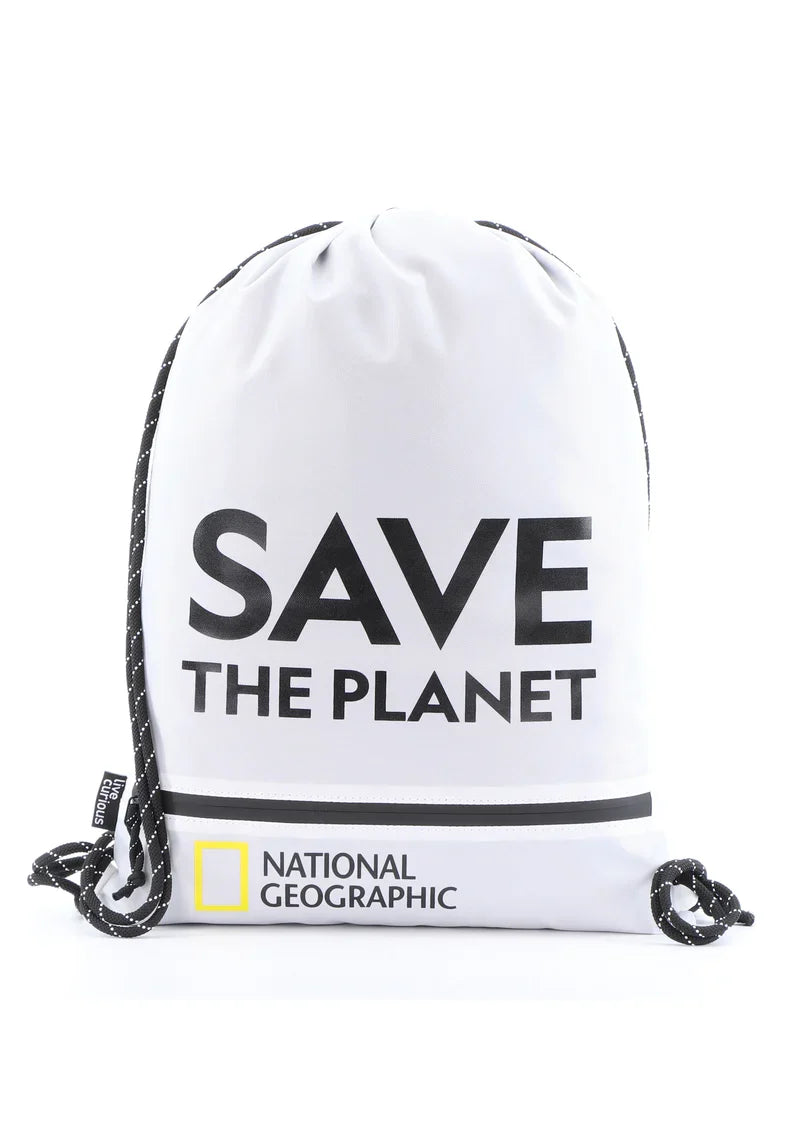 National Geographic Save The Planet Turnbeutel Weiß – Produktansicht 1