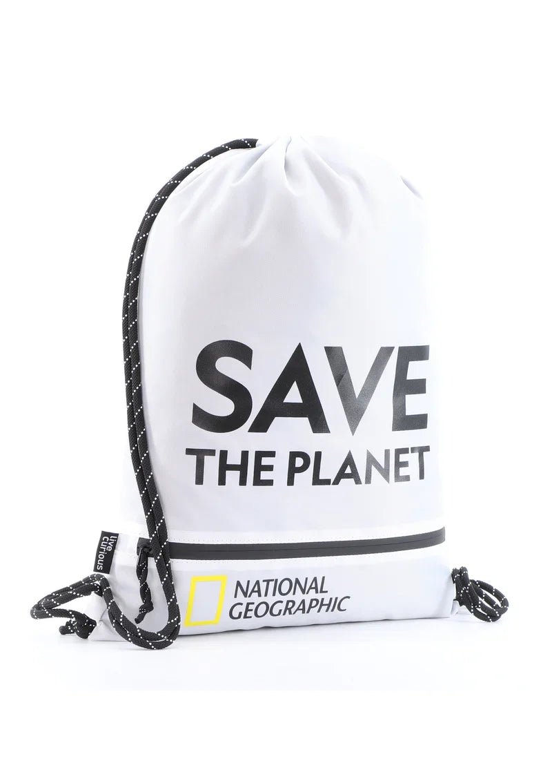 National Geographic Save The Planet Turnbeutel Weiß – Produktansicht 3