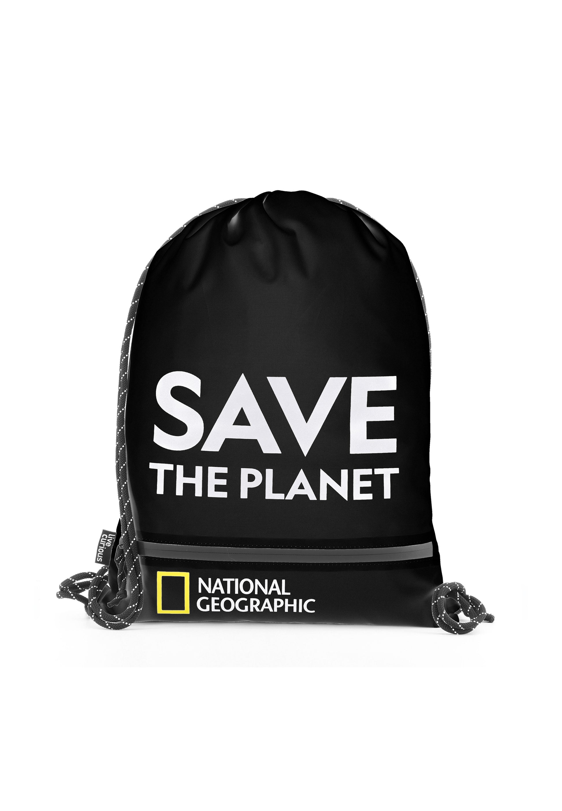 National Geographic - Saturn Sportbeutel / Turnbeutel / Kordelzugtasche - Schwarz