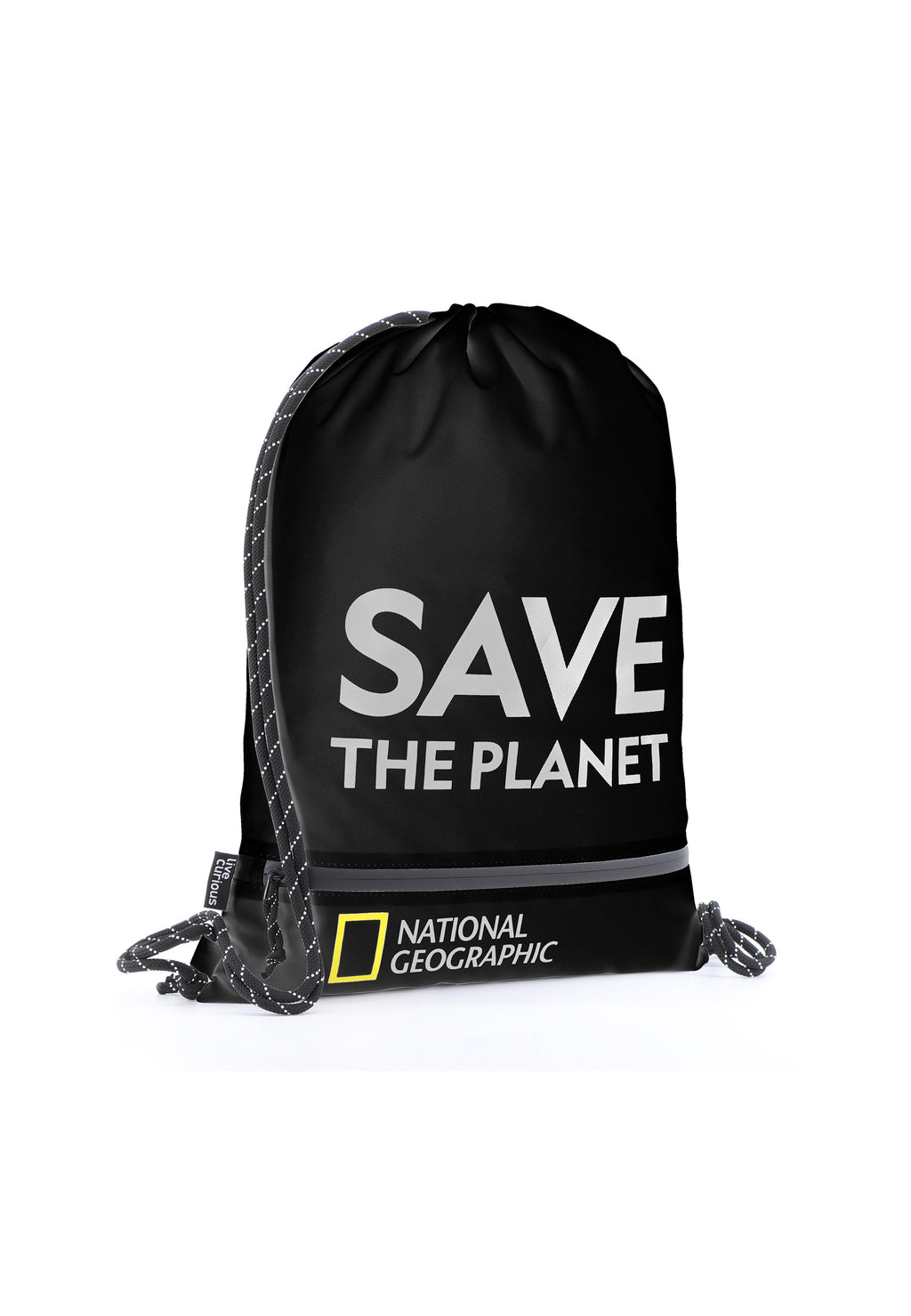 National Geographic - Saturn Sportbeutel / Turnbeutel / Kordelzugtasche - Schwarz