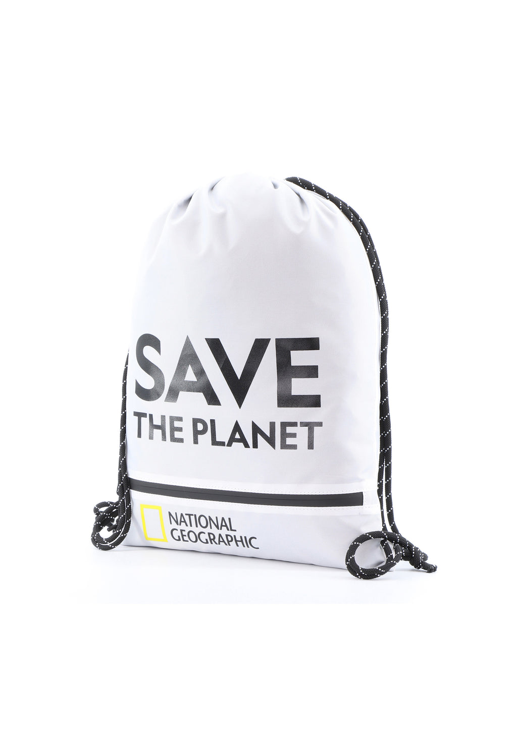 National Geographic - Saturn Sportbeutel / Turnbeutel / Kordelzugtasche - Weiß
