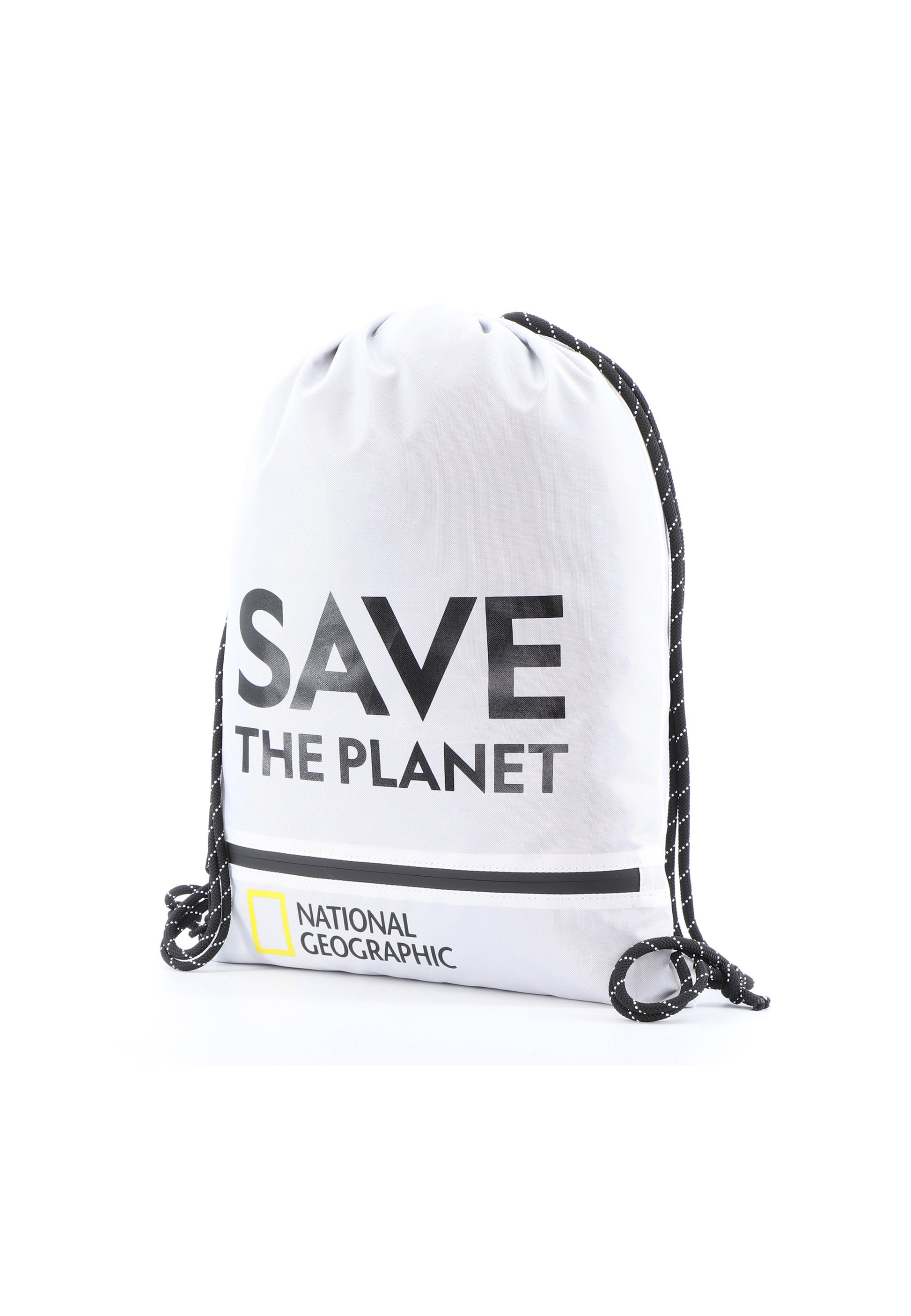 National Geographic - Saturn Sportbeutel / Turnbeutel / Kordelzugtasche - Weiß