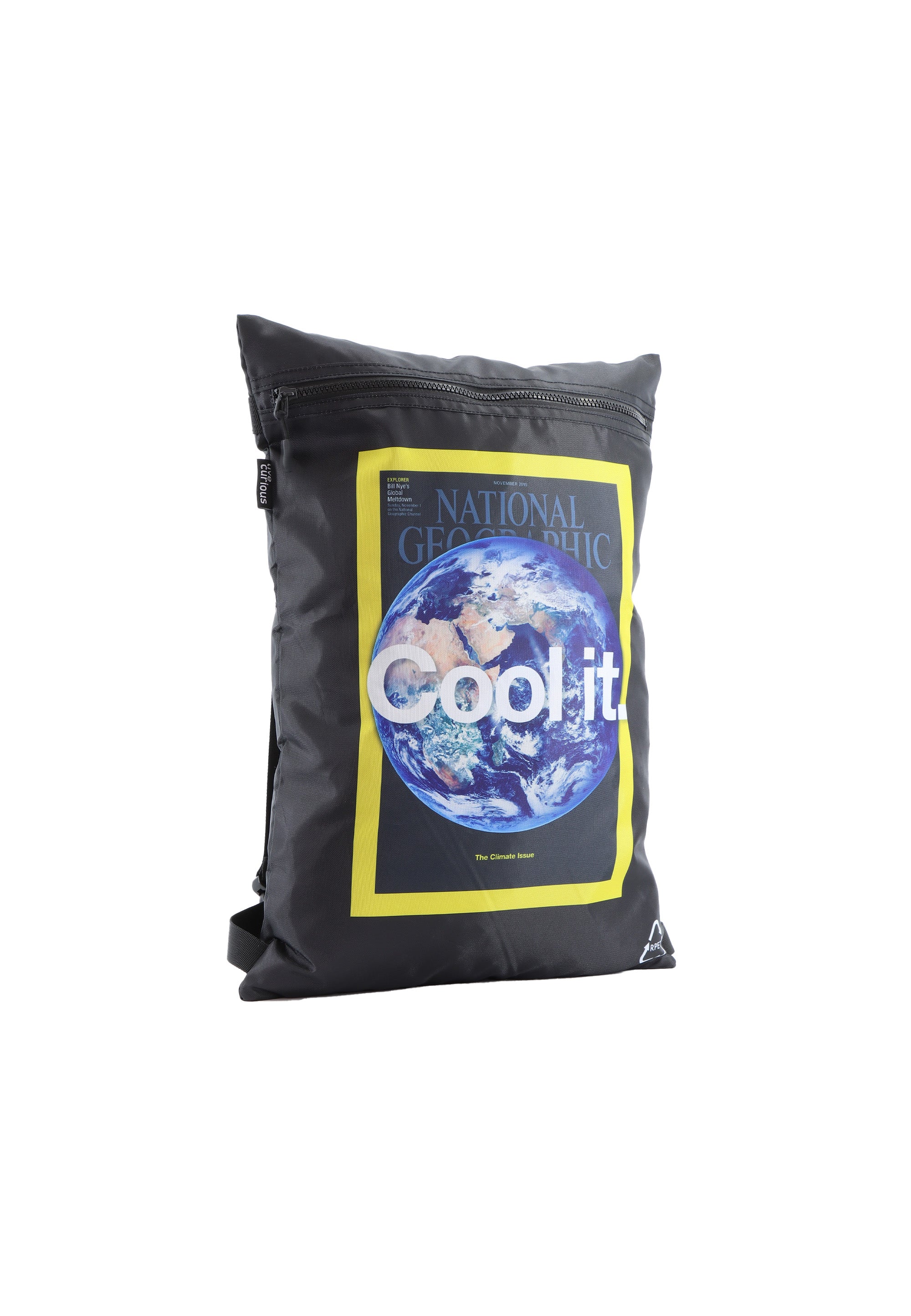 National Geographic - Earth | leichter Rucksack mit "Cool it" Aufdruck aus RPET Material | Schwarz
