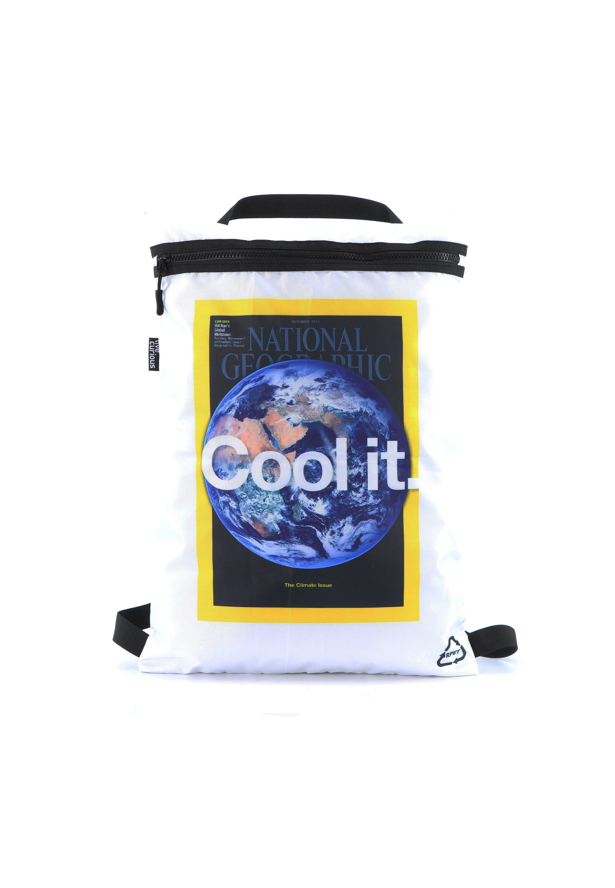 National Geographic - Earth | leichter Rucksack mit Cool it Aufdruck aus RPET Material | Weiß