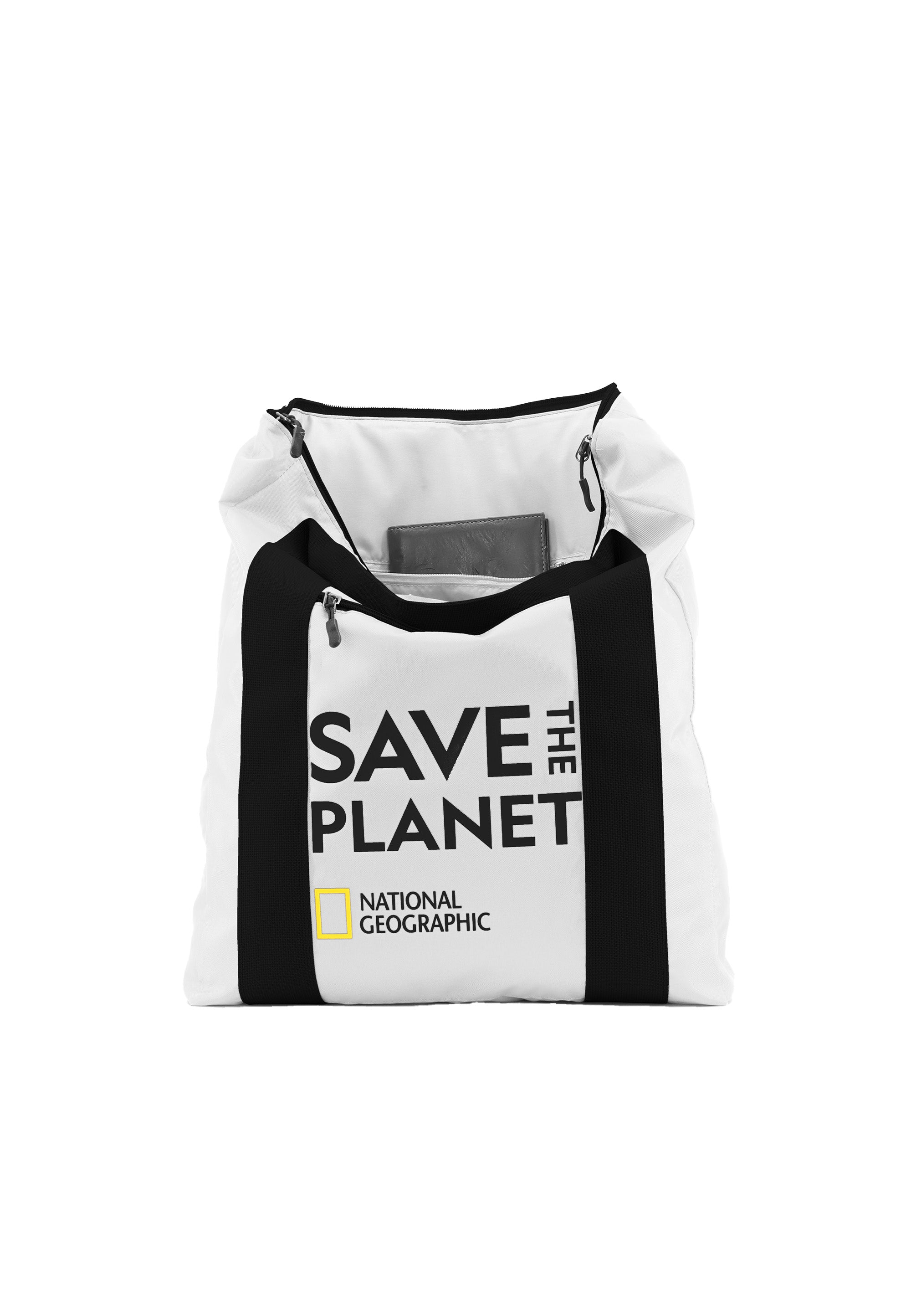National Geographic - Jupiter | Leichte Rucksack-Tasche aus recycelten Plastik Flaschen | Weiß