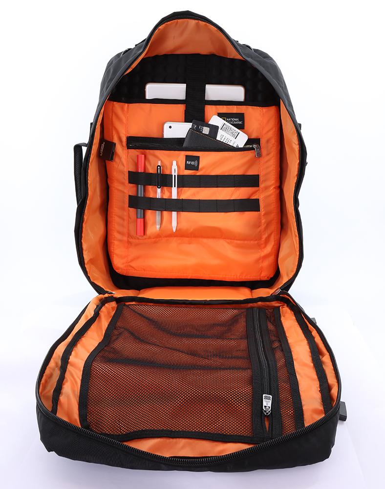 National Geographic - Hybrid Rucksack / Schultertasche / Umhängetasche / Aktentasche - 32L - Schwarz