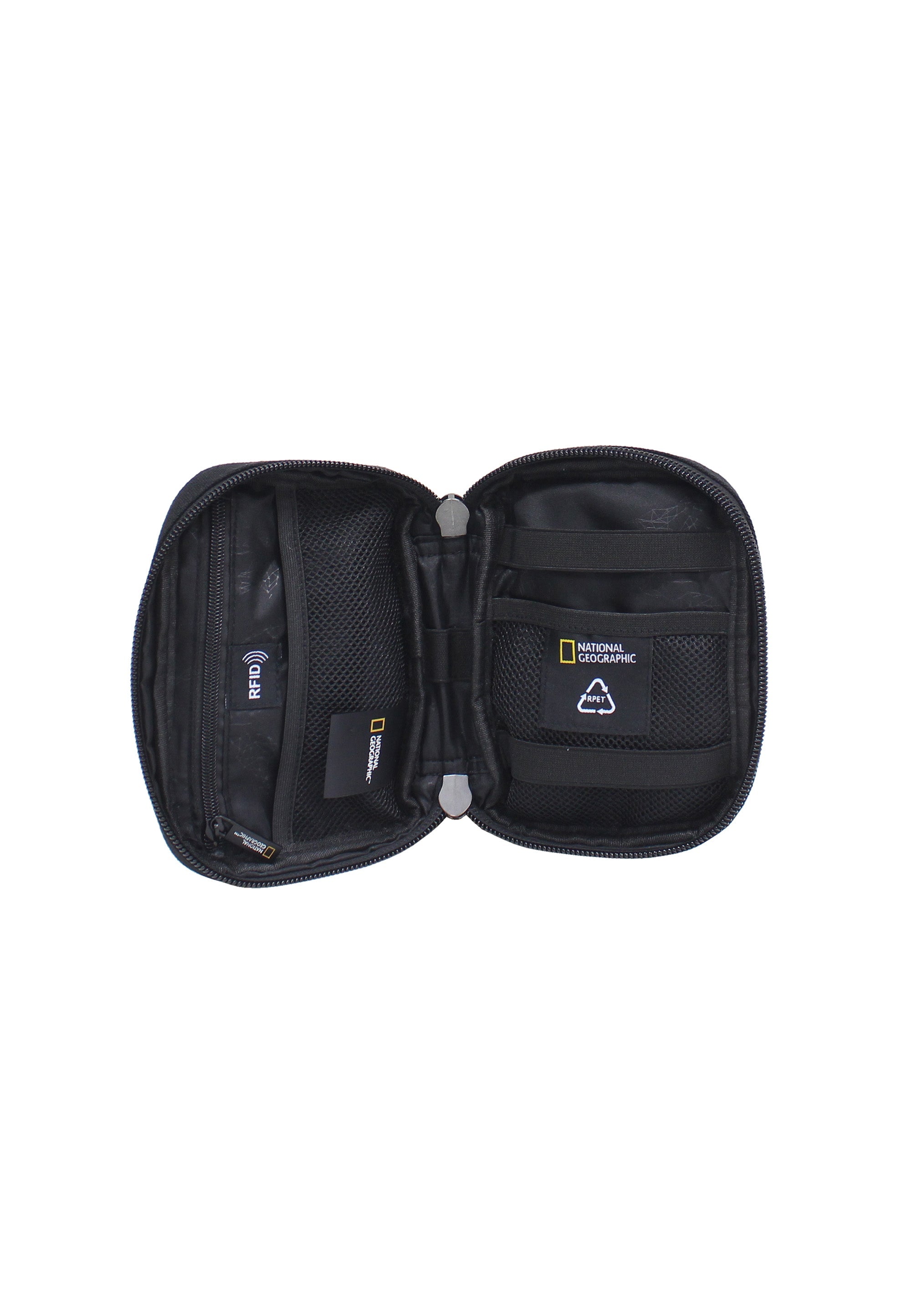 National Geographic - Milestone Vertikale Tasche mit Netzfach - 18cm Schwarz