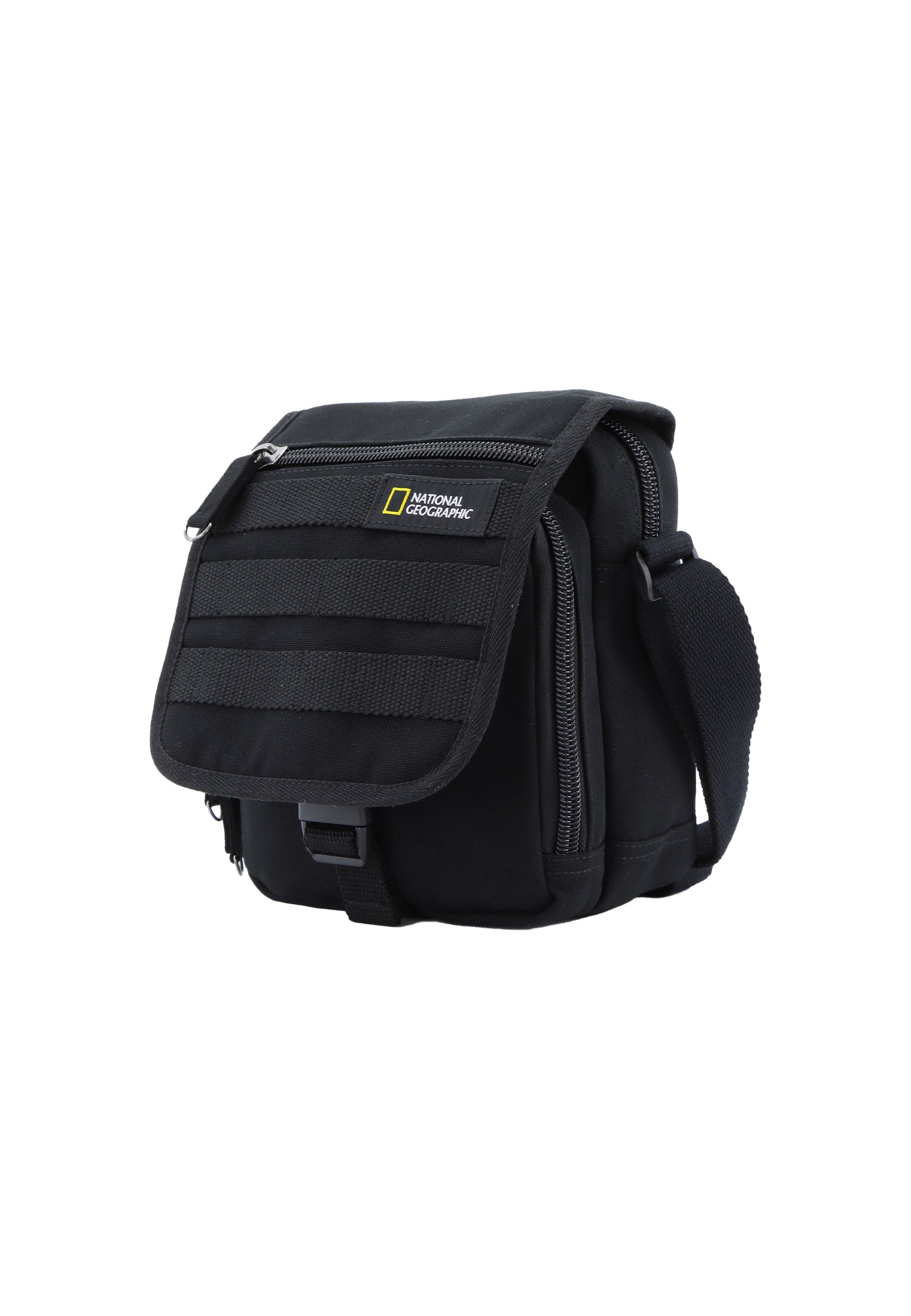 National Geographic - Milestone Schultertasche / Umhängetasche mit Klappe - Schwarz