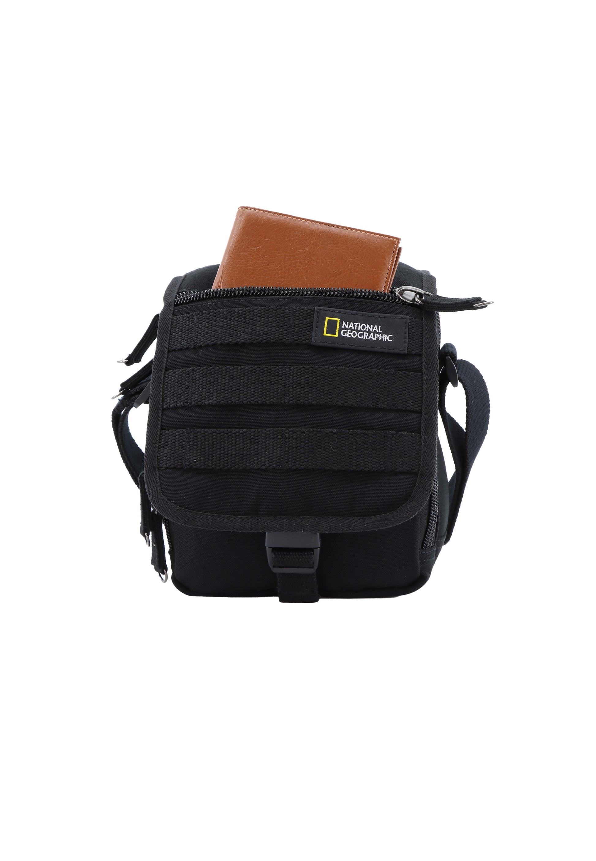 National Geographic - Milestone Schultertasche / Umhängetasche mit Klappe - Schwarz
