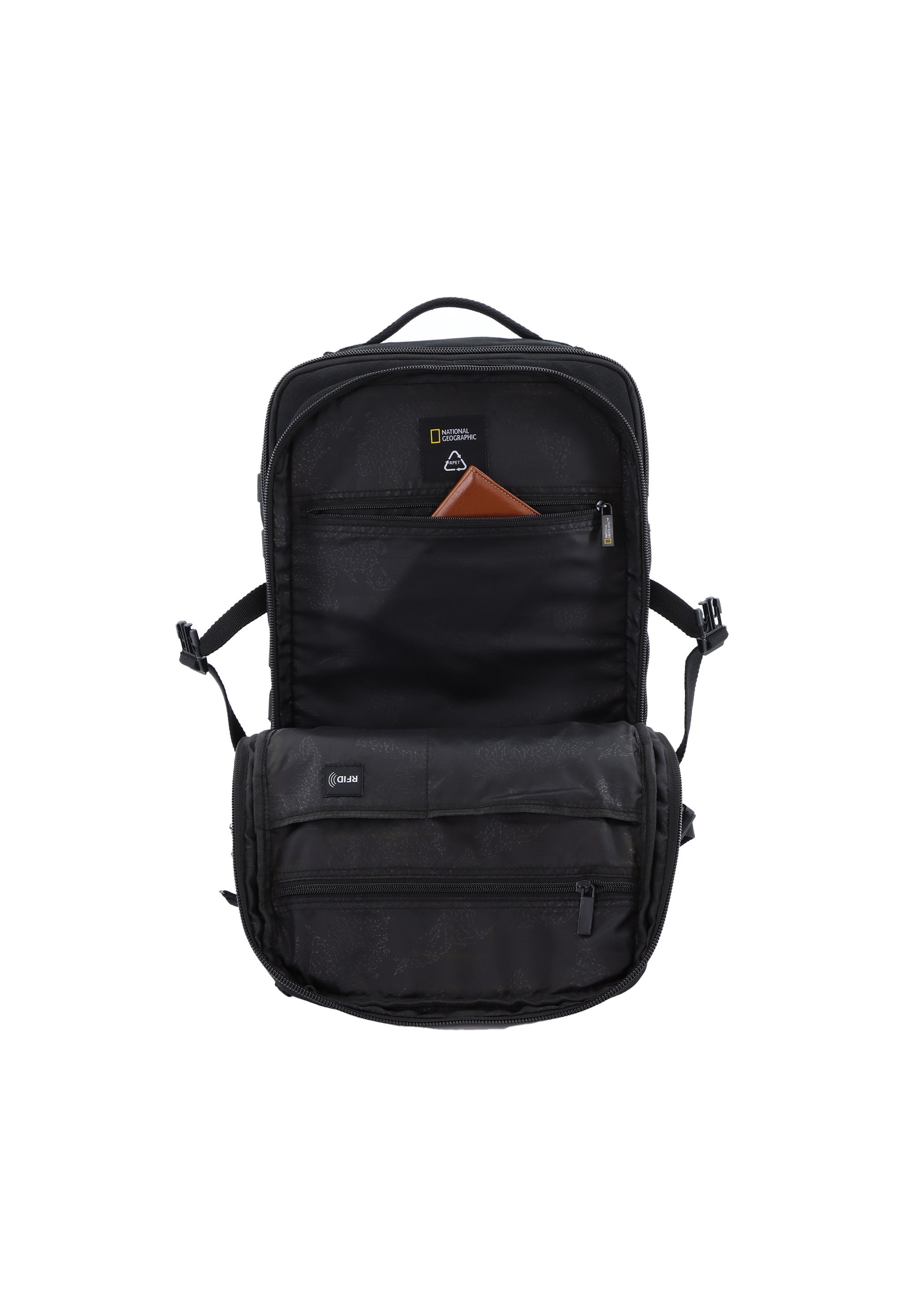 National Geographic - Milestone RPET Rucksack / Laptop-Rucksack / Outdoor-Rucksack - 43L - Schwarz