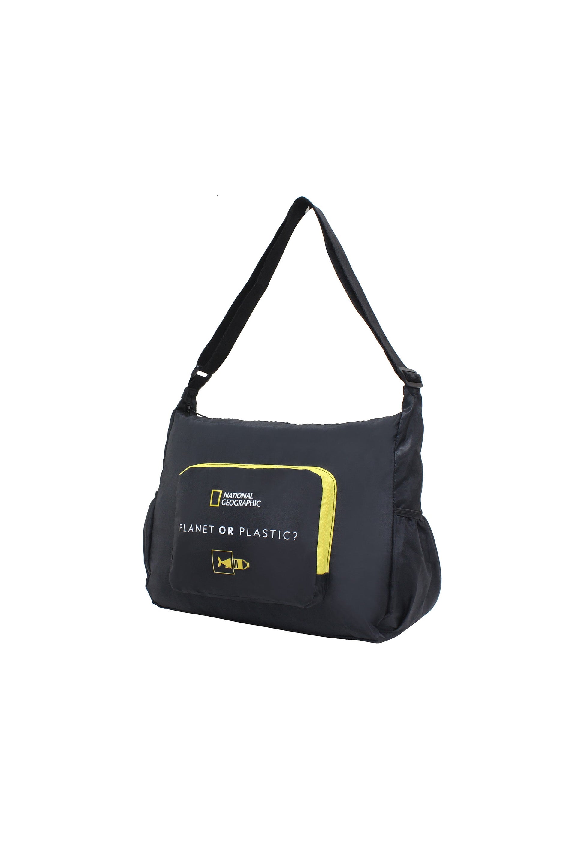 National Geographic - Foldable Faltbare Schultertasche / Umhängetasche / Handtasche - 27cm Schwarz