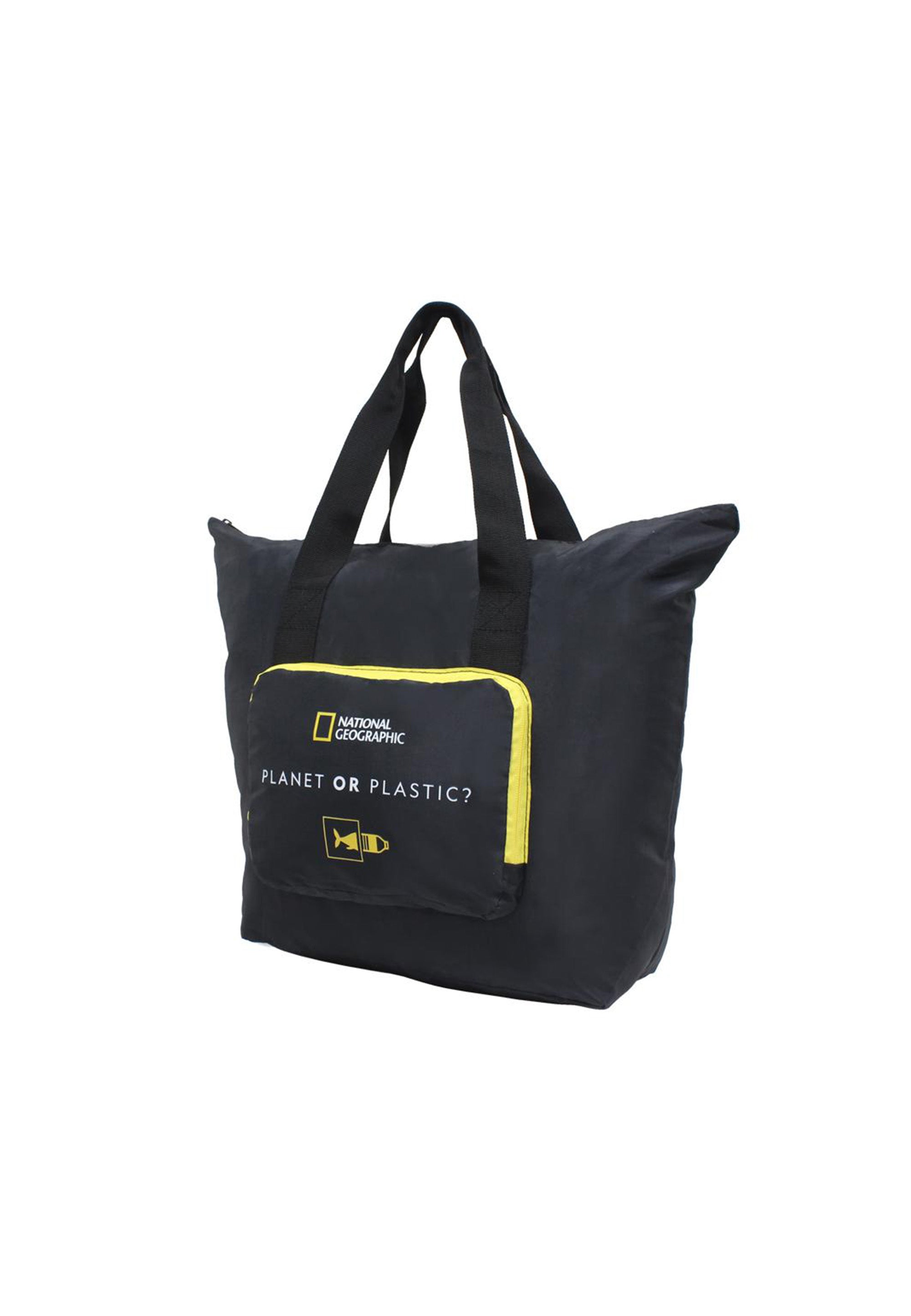 National Geographic - Foldable Faltbare Handtasche / Einkauftasche - 37cm - Schwarz