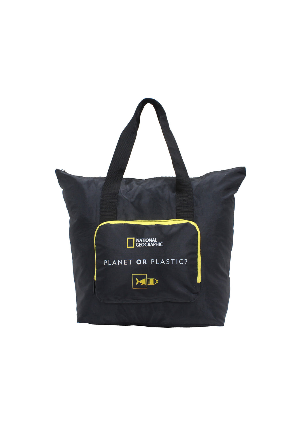 National Geographic - Foldable Faltbare Vertikale Handtasche / Einkauftasche - 44cm - Schwarz