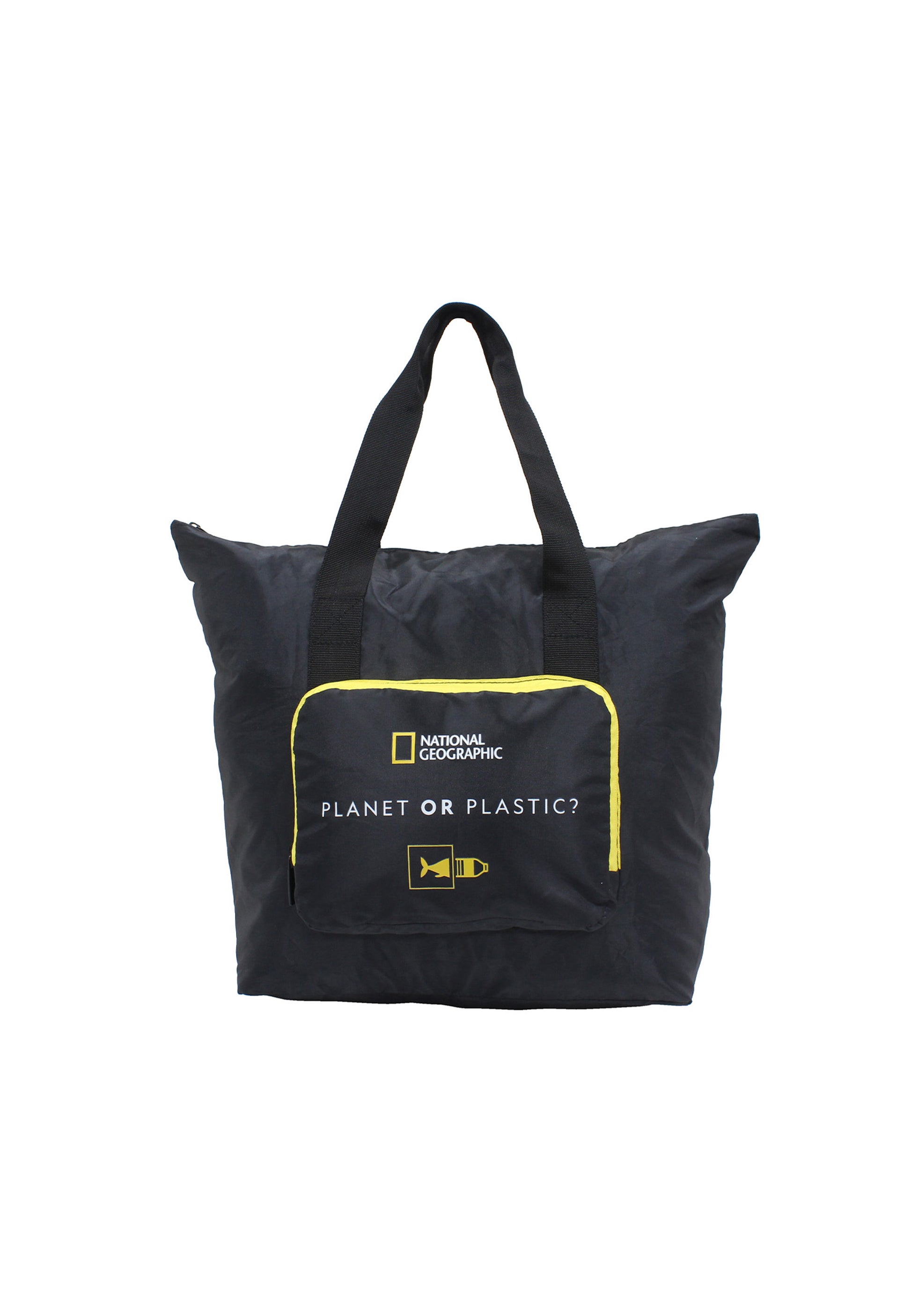 National Geographic - Foldable Faltbare Vertikale Handtasche / Einkauftasche - 44cm - Schwarz