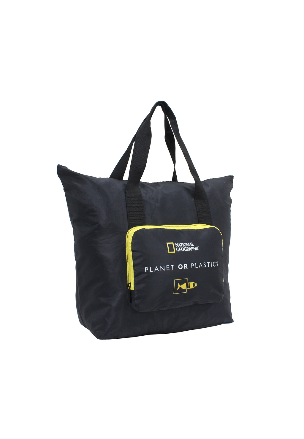 National Geographic - Foldable Faltbare Vertikale Handtasche / Einkauftasche - 44cm - Schwarz