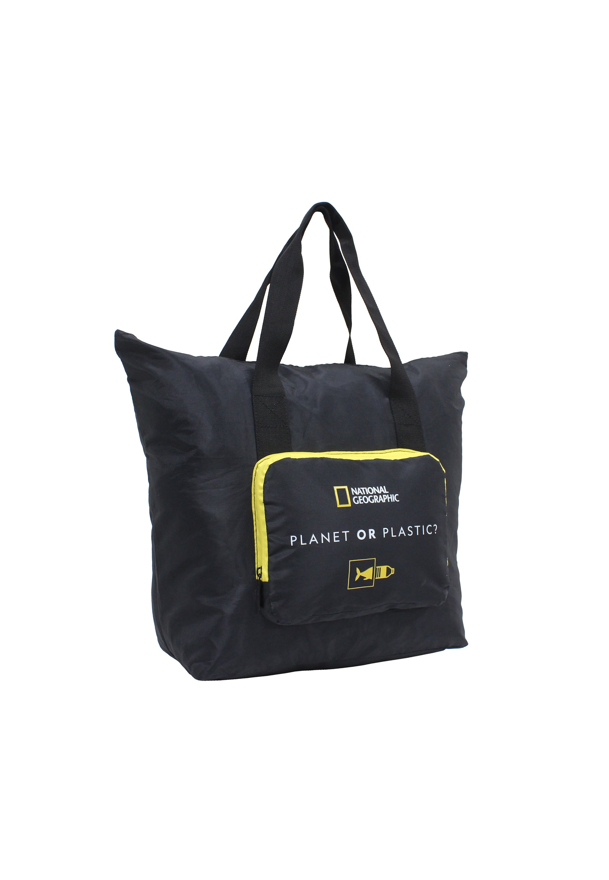 National Geographic - Foldable Faltbare Vertikale Handtasche / Einkauftasche - 44cm - Schwarz