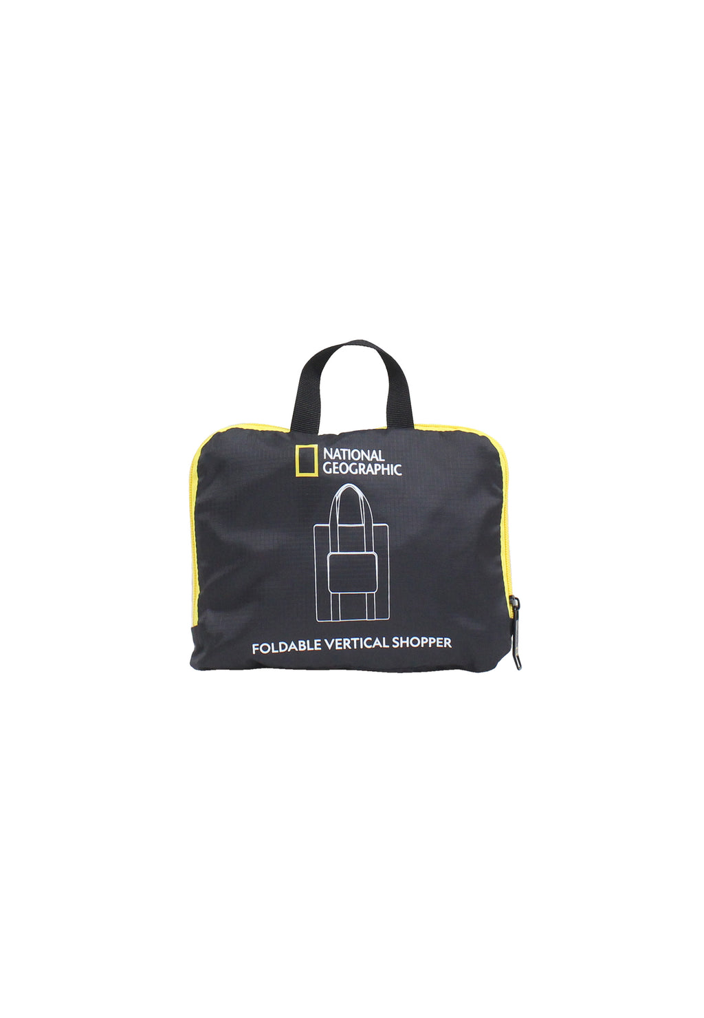 National Geographic - Foldable Faltbare Vertikale Handtasche / Einkauftasche - 44cm - Schwarz