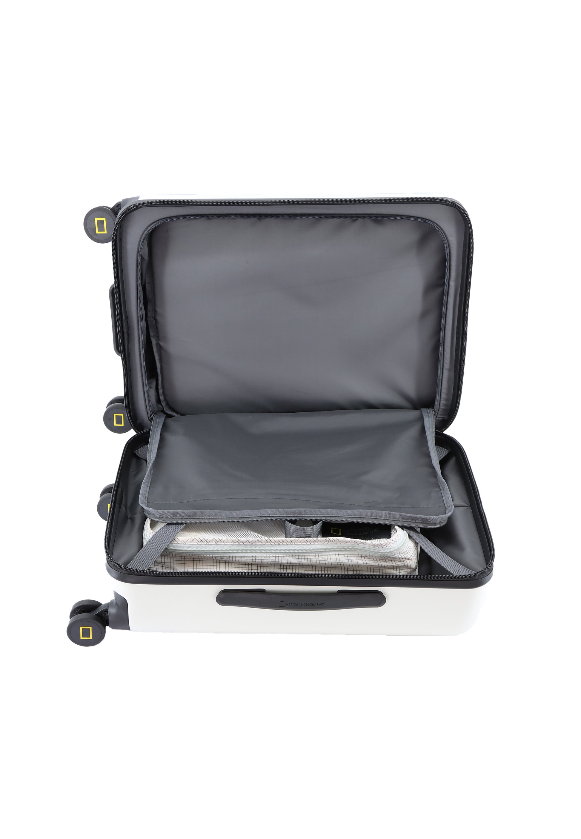 National Geographic - Lodge Handgepäck Hartschalenkoffer / Trolley / Reisekoffer - 55 cm - (Small) - Weiß