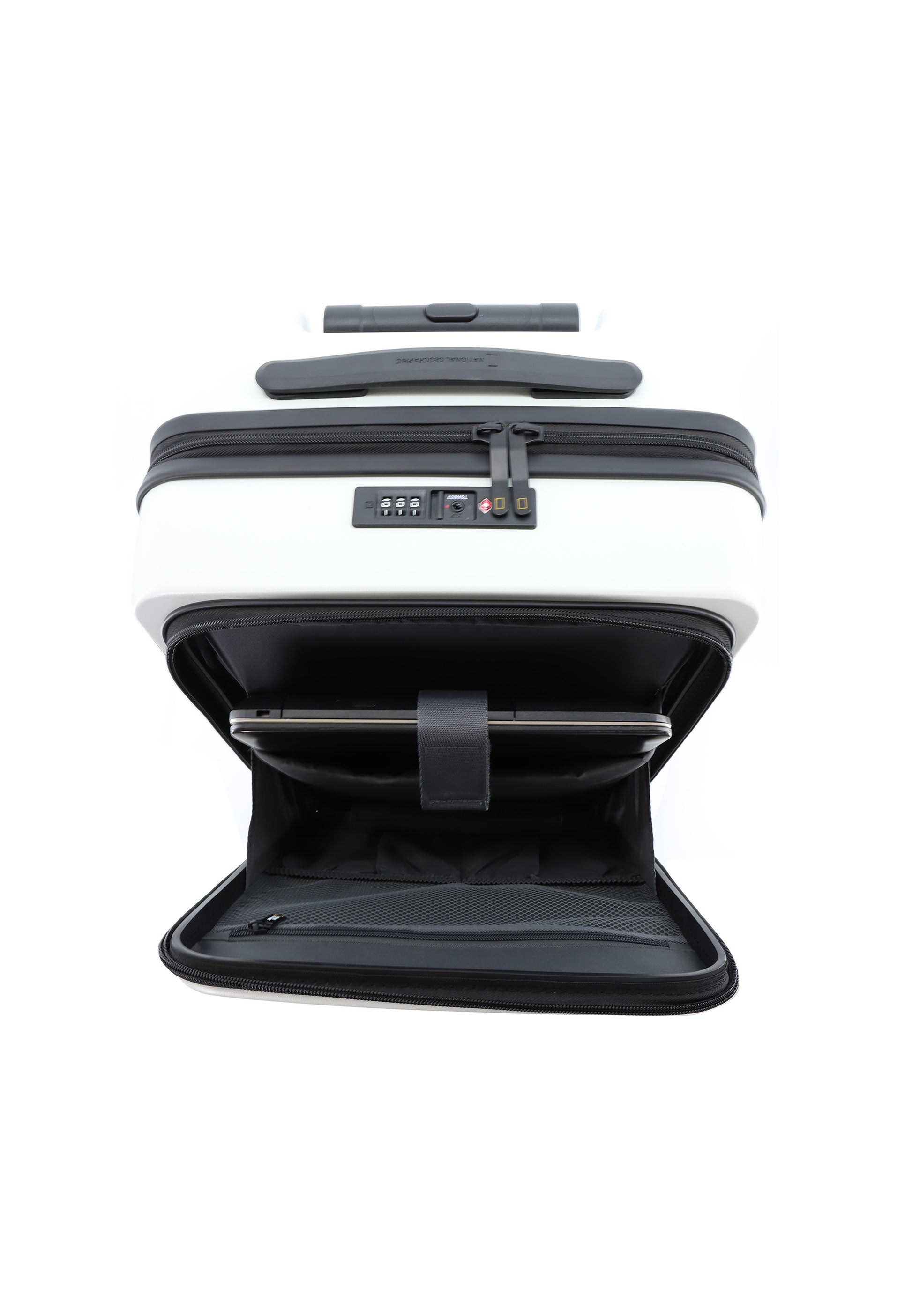 National Geographic - Lodge Handgepäck Hartschalenkoffer / Trolley / Reisekoffer - 55 cm - (Small) - Weiß