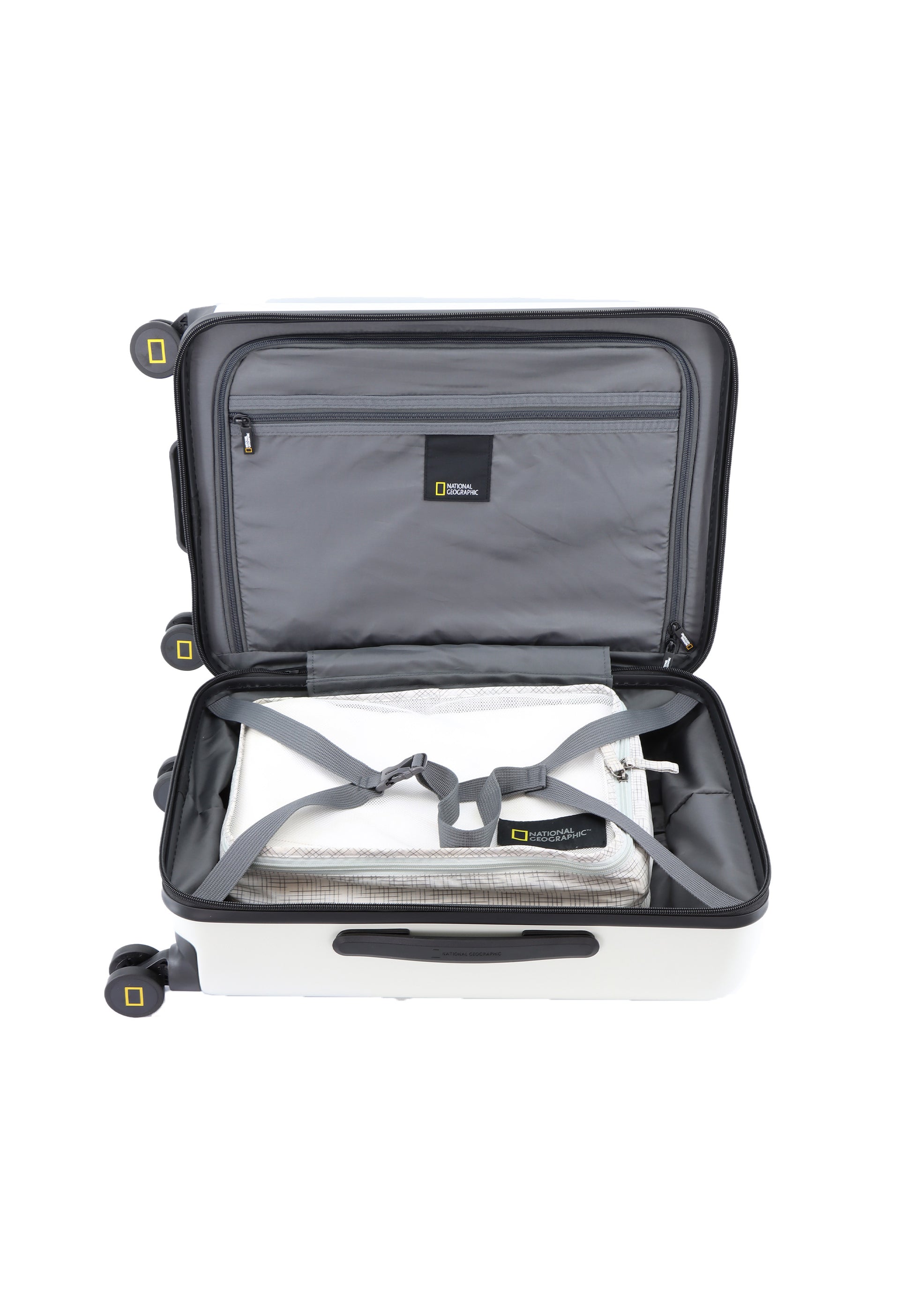 National Geographic - Lodge Handgepäck Hartschalenkoffer / Trolley / Reisekoffer - 55 cm - (Small) - Weiß