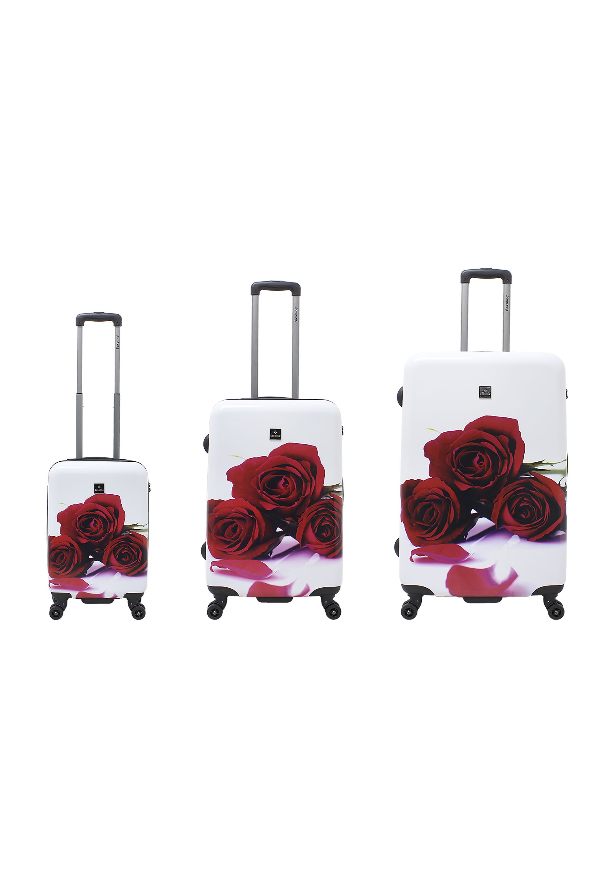 Saxoline - Rosenmotiv Hartschalen-Kofferset / Trolley-Set / Reisekofferset - (S/M/L)