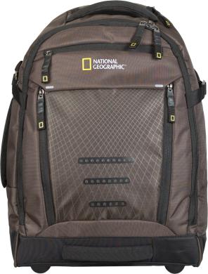National Geographic - Trail Reisetasche mit 2 Rollen / Trolley-Rucksack - 33L Schwarz