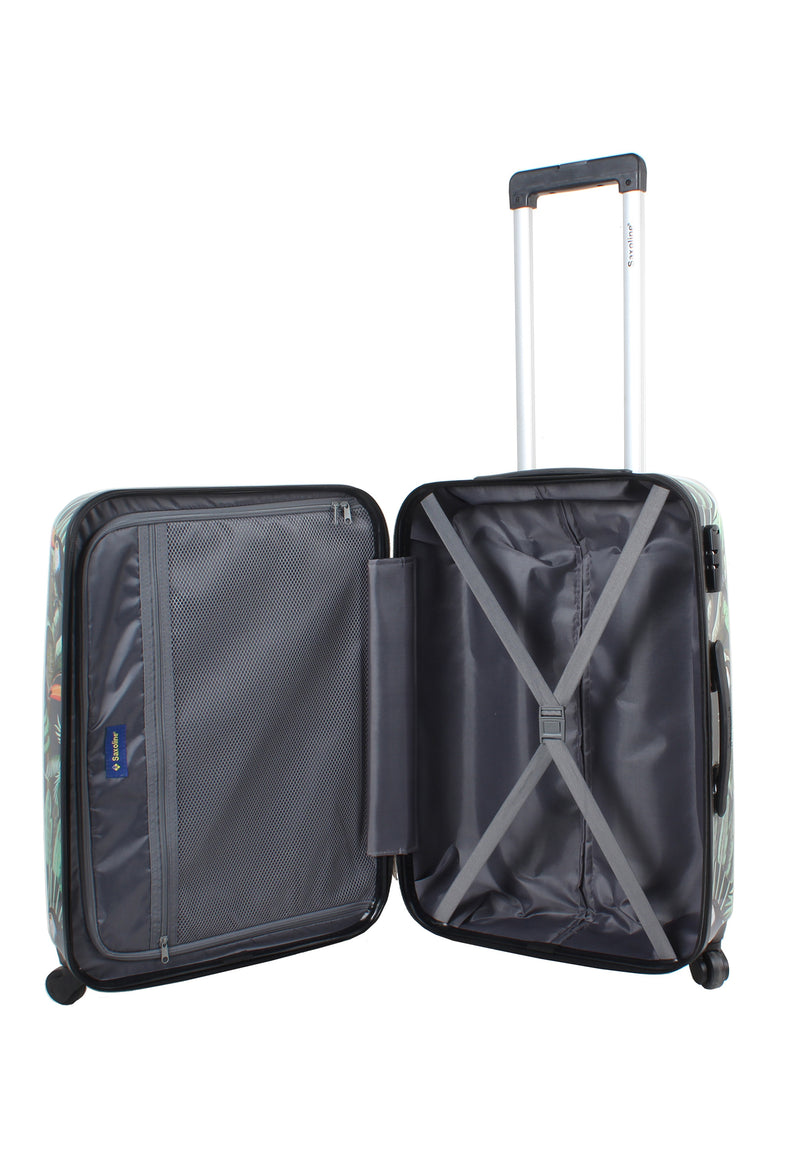 Reisekoffer mit Toucan-Motiv Trolley Vogel Hartschalenkoffer Gr. M von Saxoline