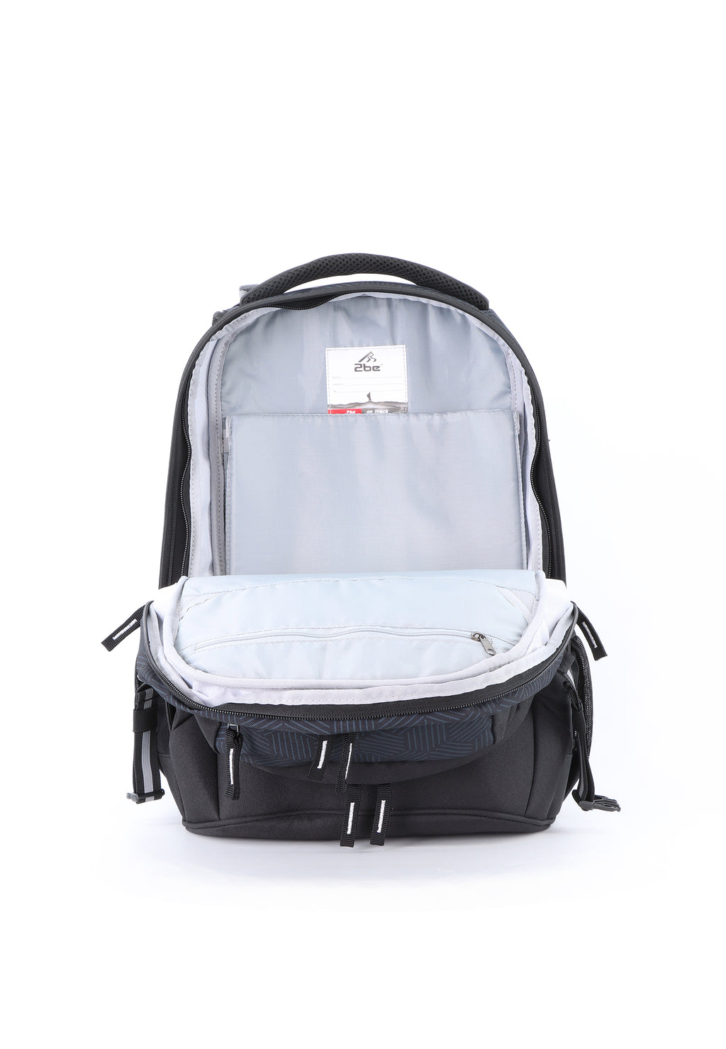 2be Rucksack / Schulrucksack - Schwarz mit Druck