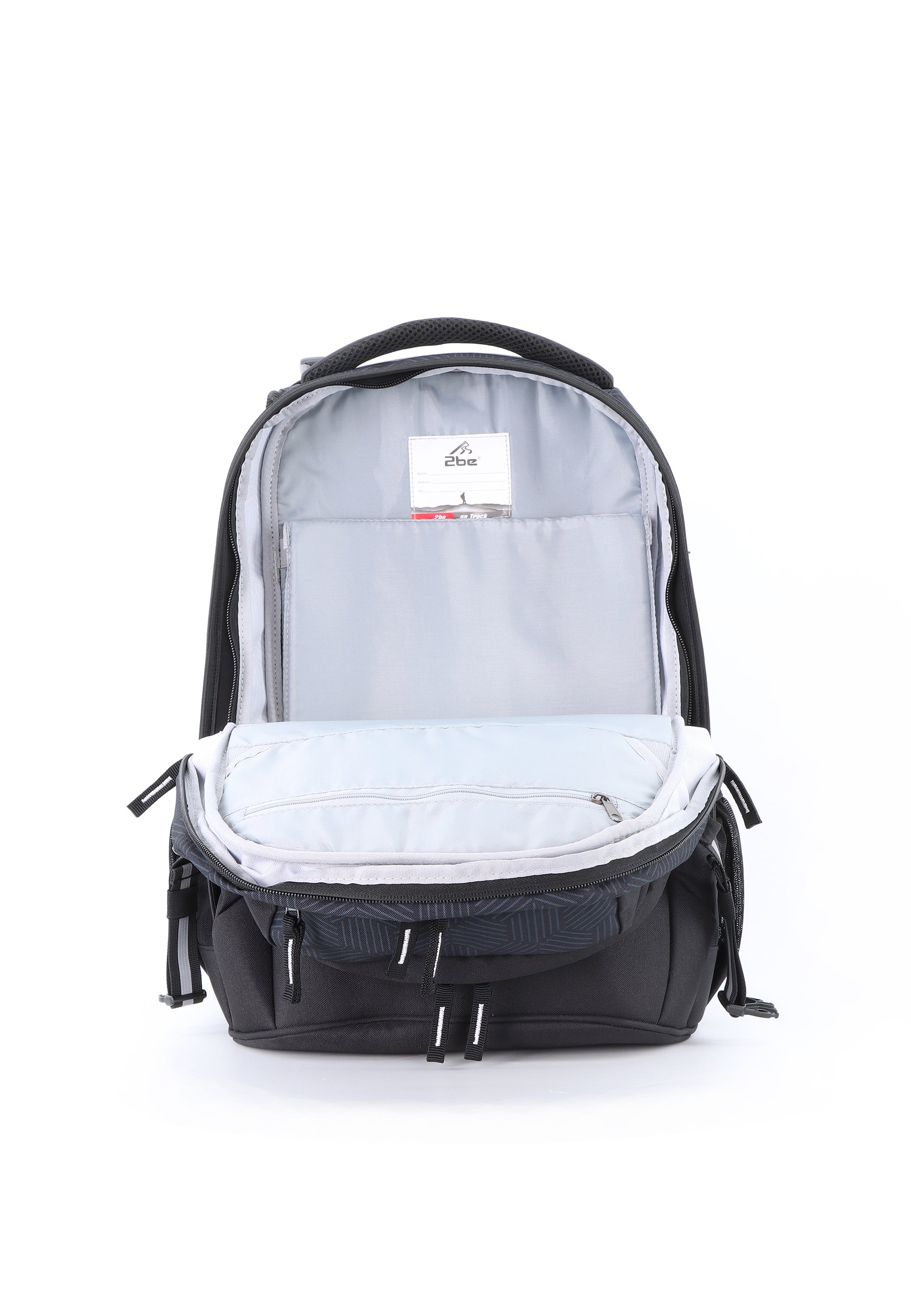 2be Rucksack / Schulrucksack - Schwarz mit Druck