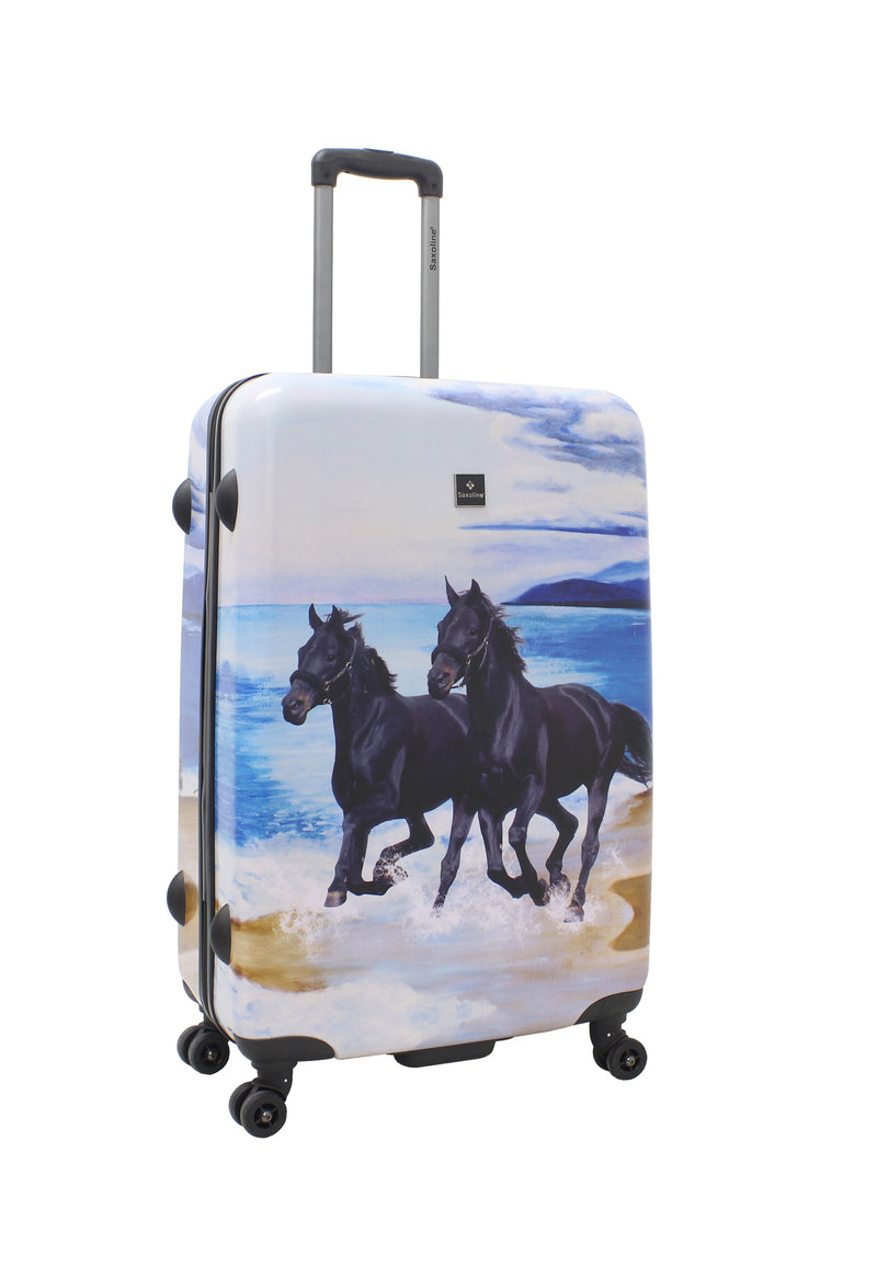 Reisekoffer mit Pferdemotiv Hartschalenkoffer von Saxoline Trolley Gr. L