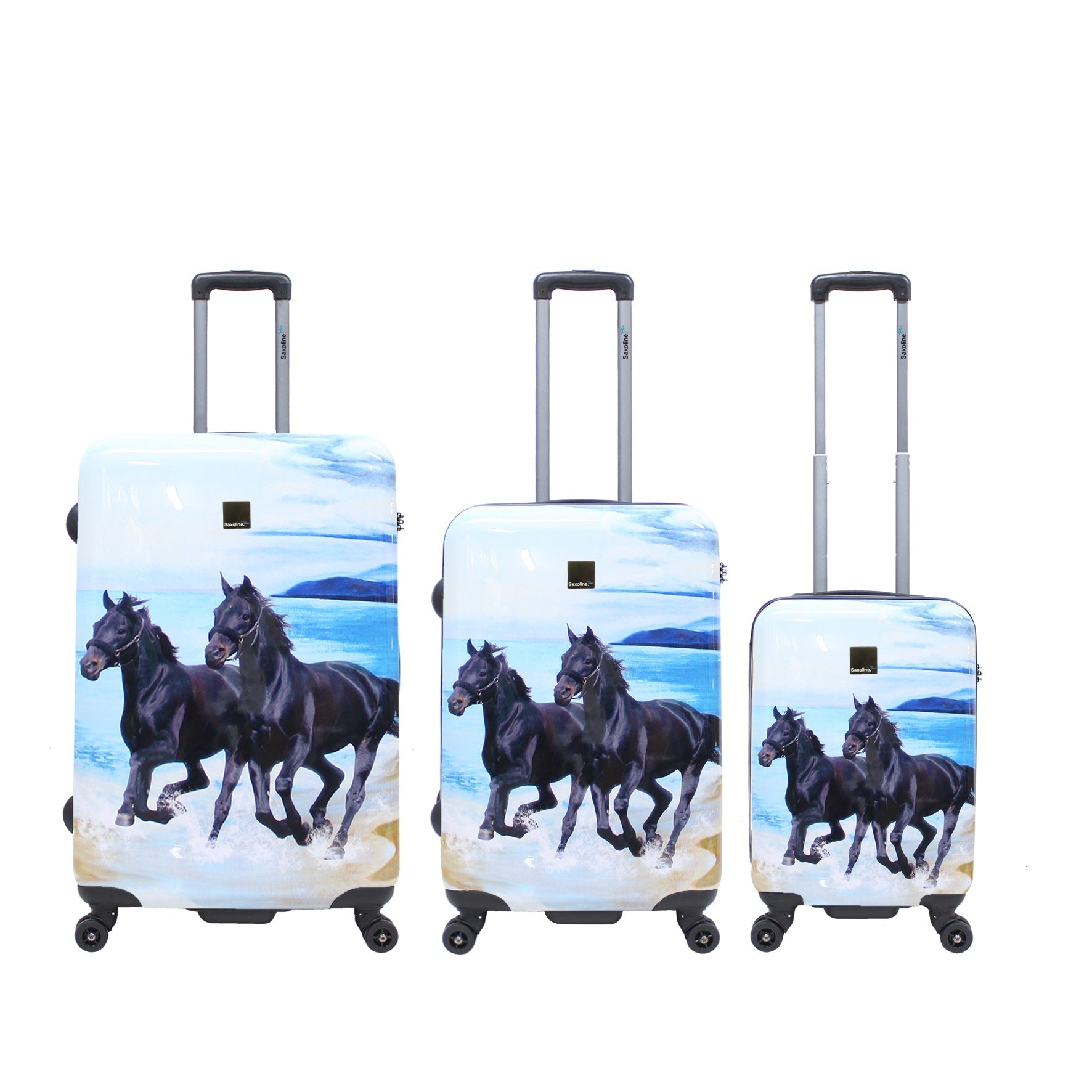 Reisekofferset mit Pferden Trolleyset von Saxoline Koffer mit Pferdemotiv