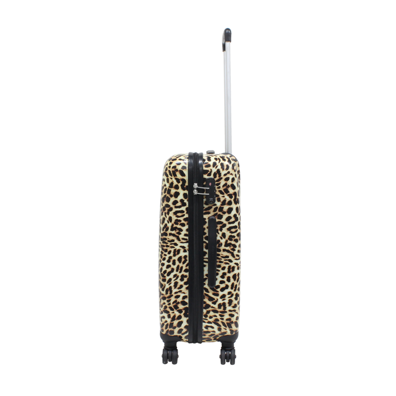 Harde Saxoline koffer met leopard print